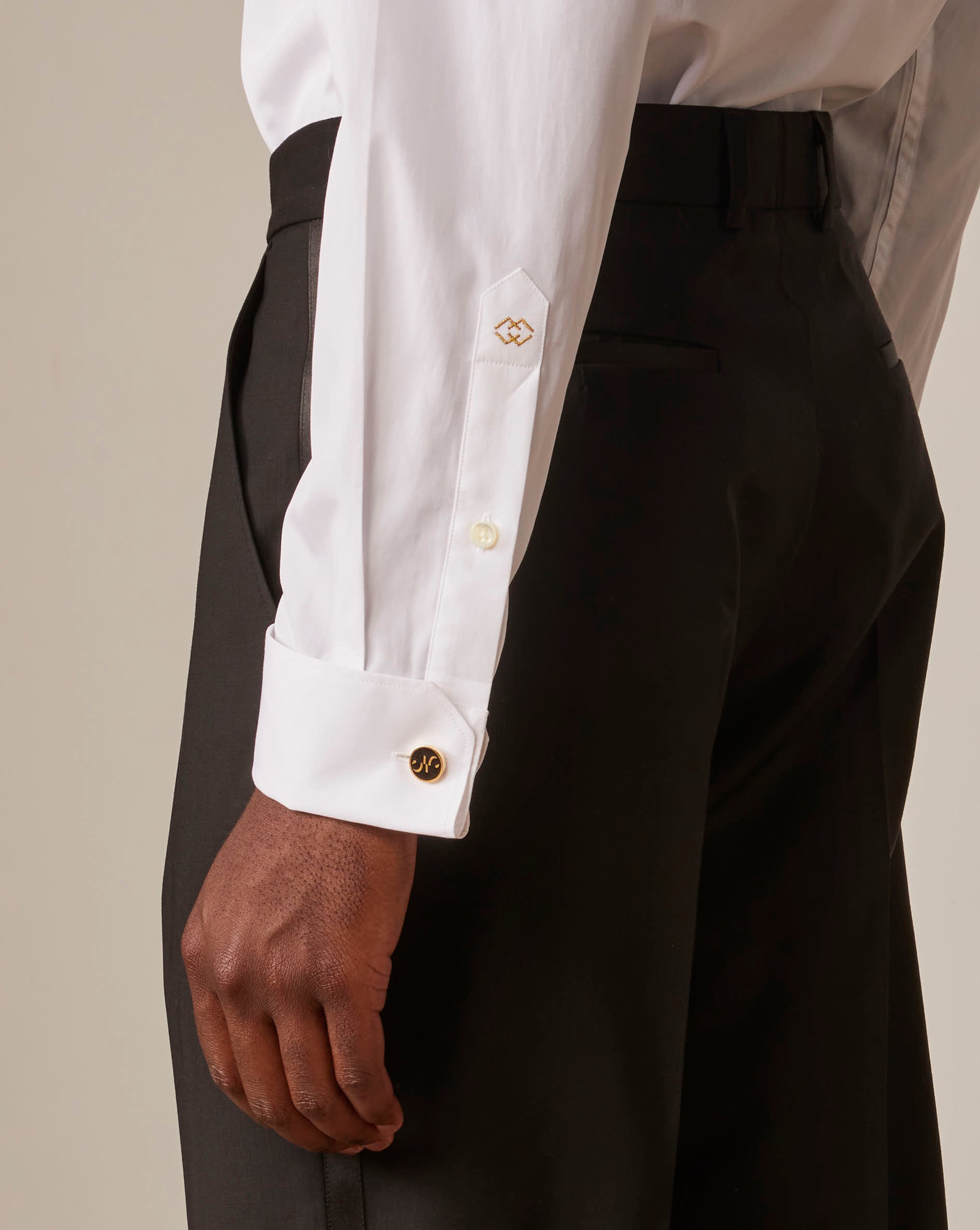 Black German tuxedo pants