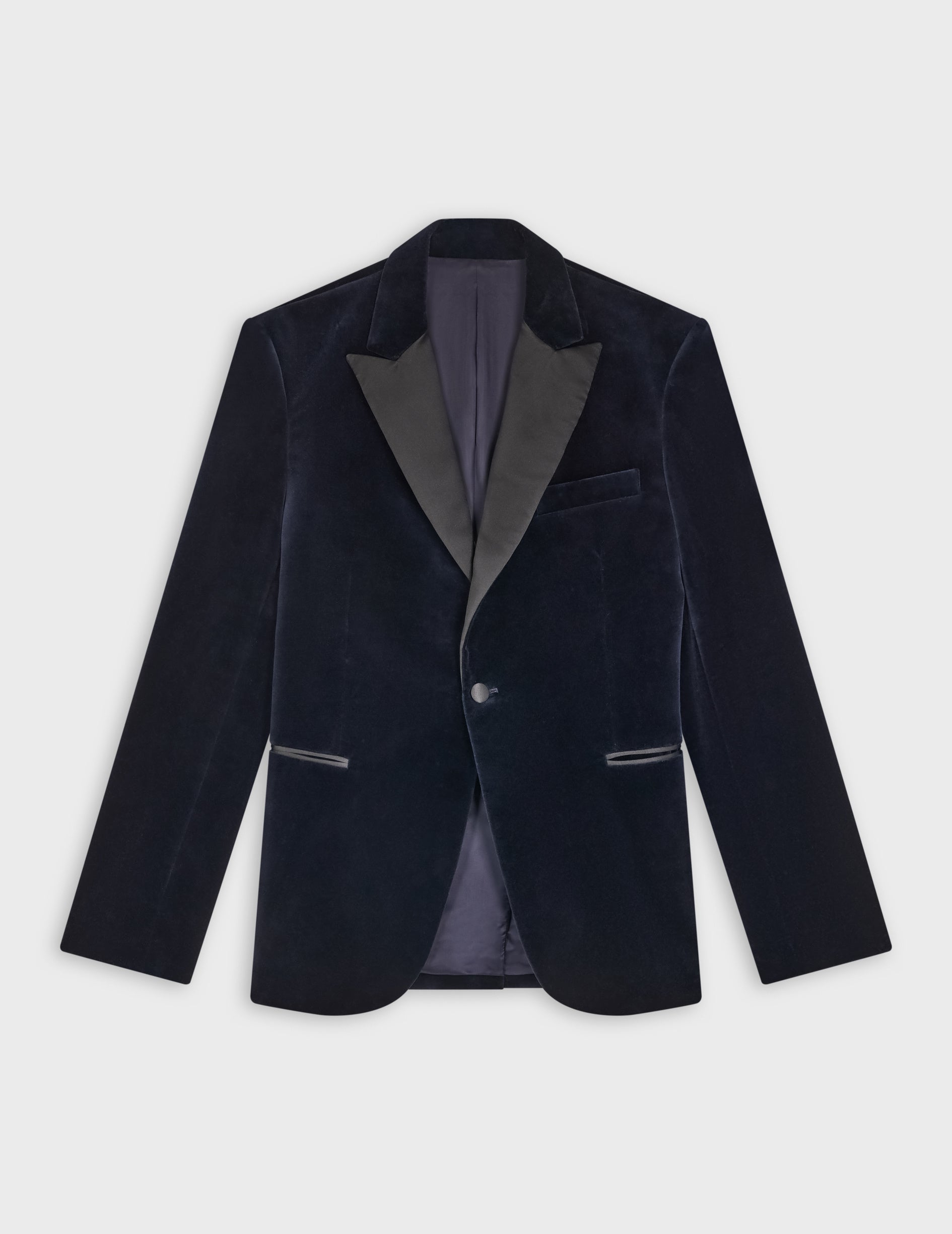 Navy velvet Gislain tuxedo jacket