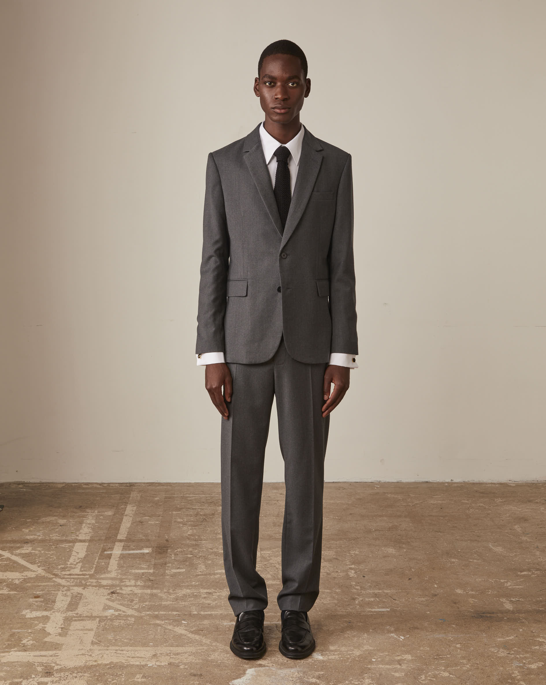Grey wool twill Gordon suit jacket