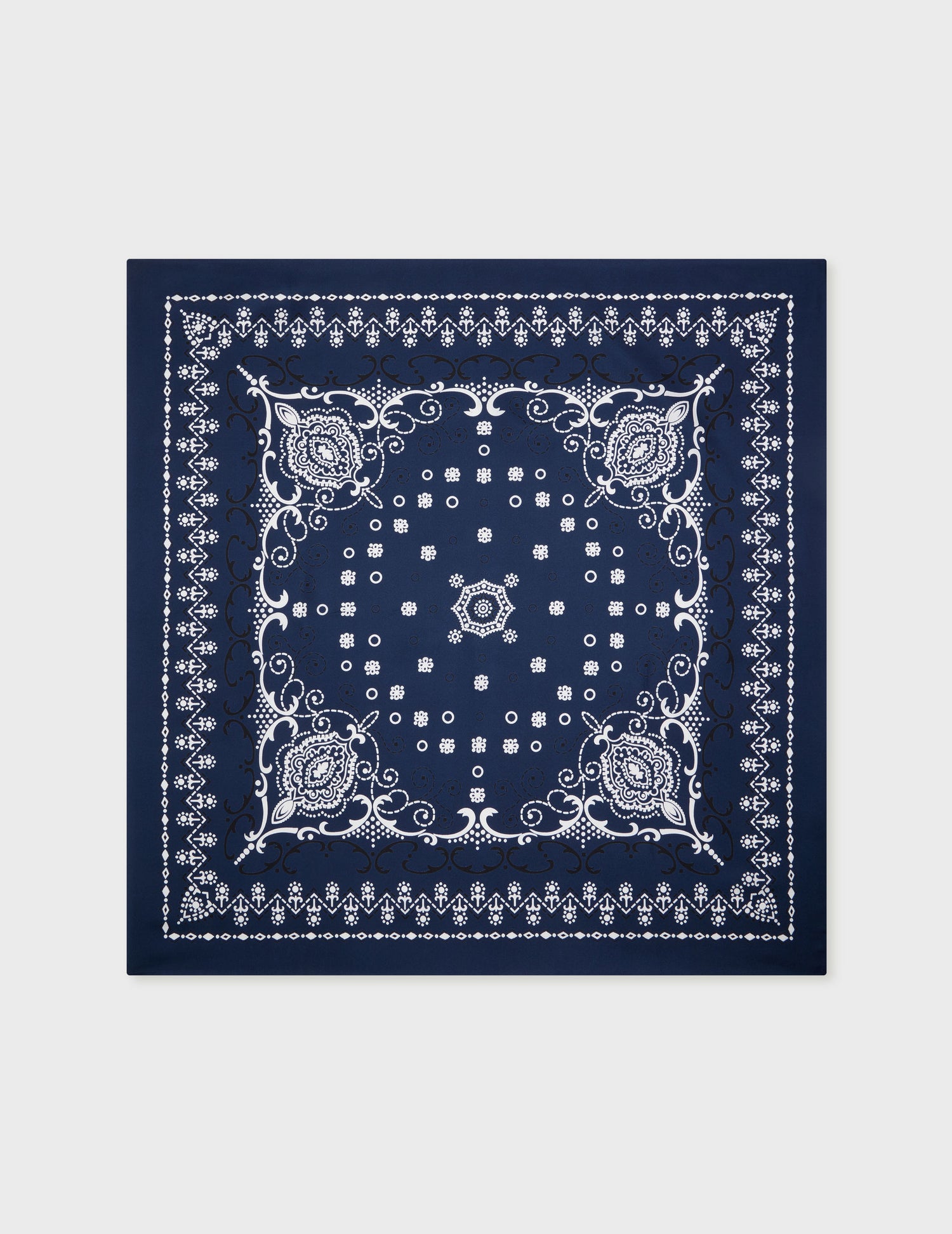 Navy silk twill bandana