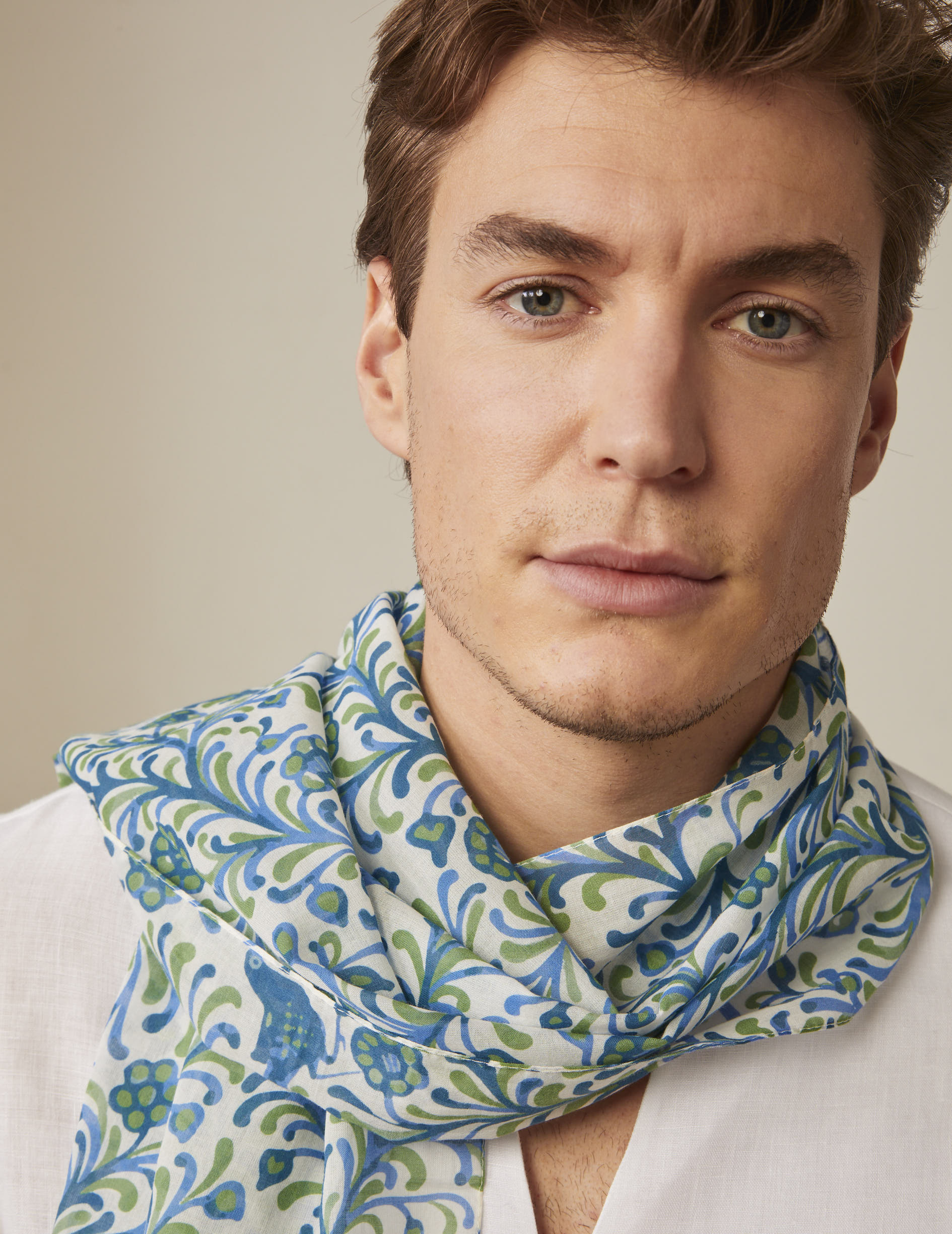 Printed cotton scarf