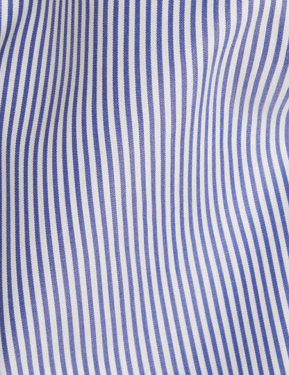 Striped blue Louison hidden buttons placket shirt