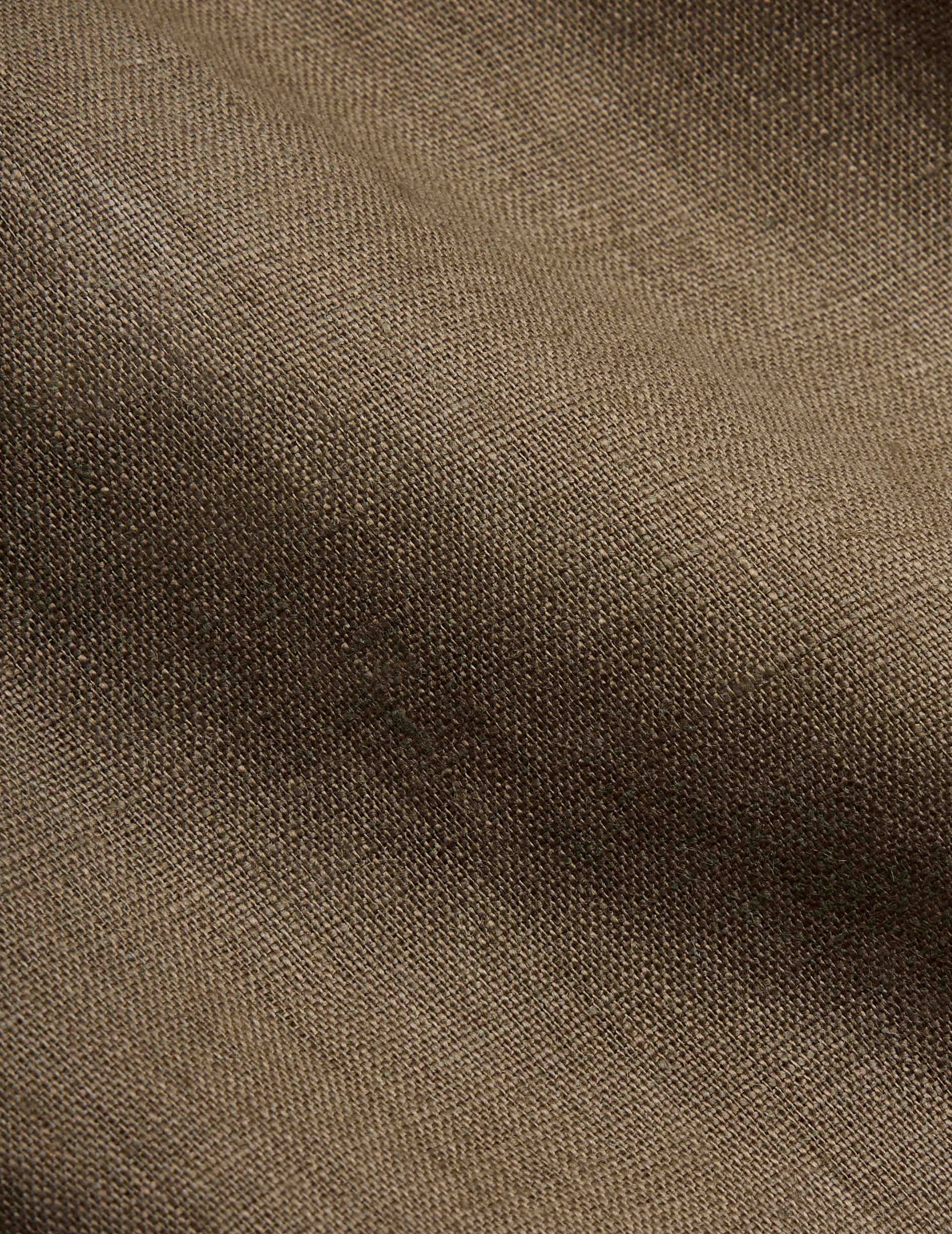 Carl shirt in khaki linen - Linen - Open straight Collar