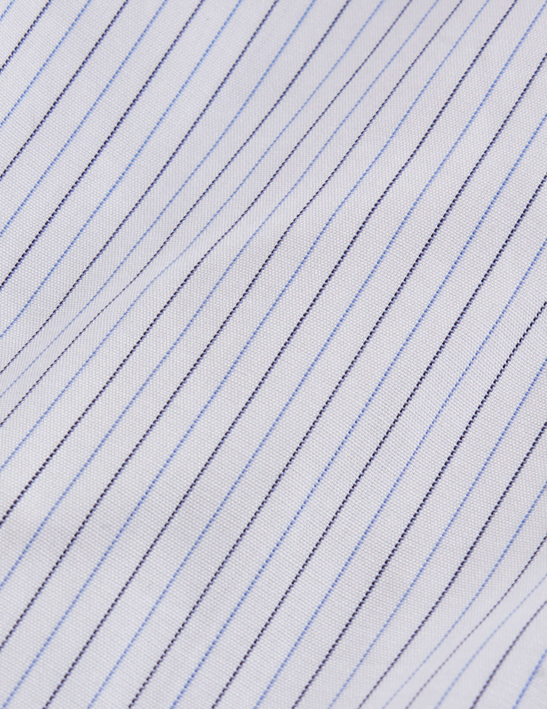 fitted blue Striped shirt - Poplin - Figaret Collar