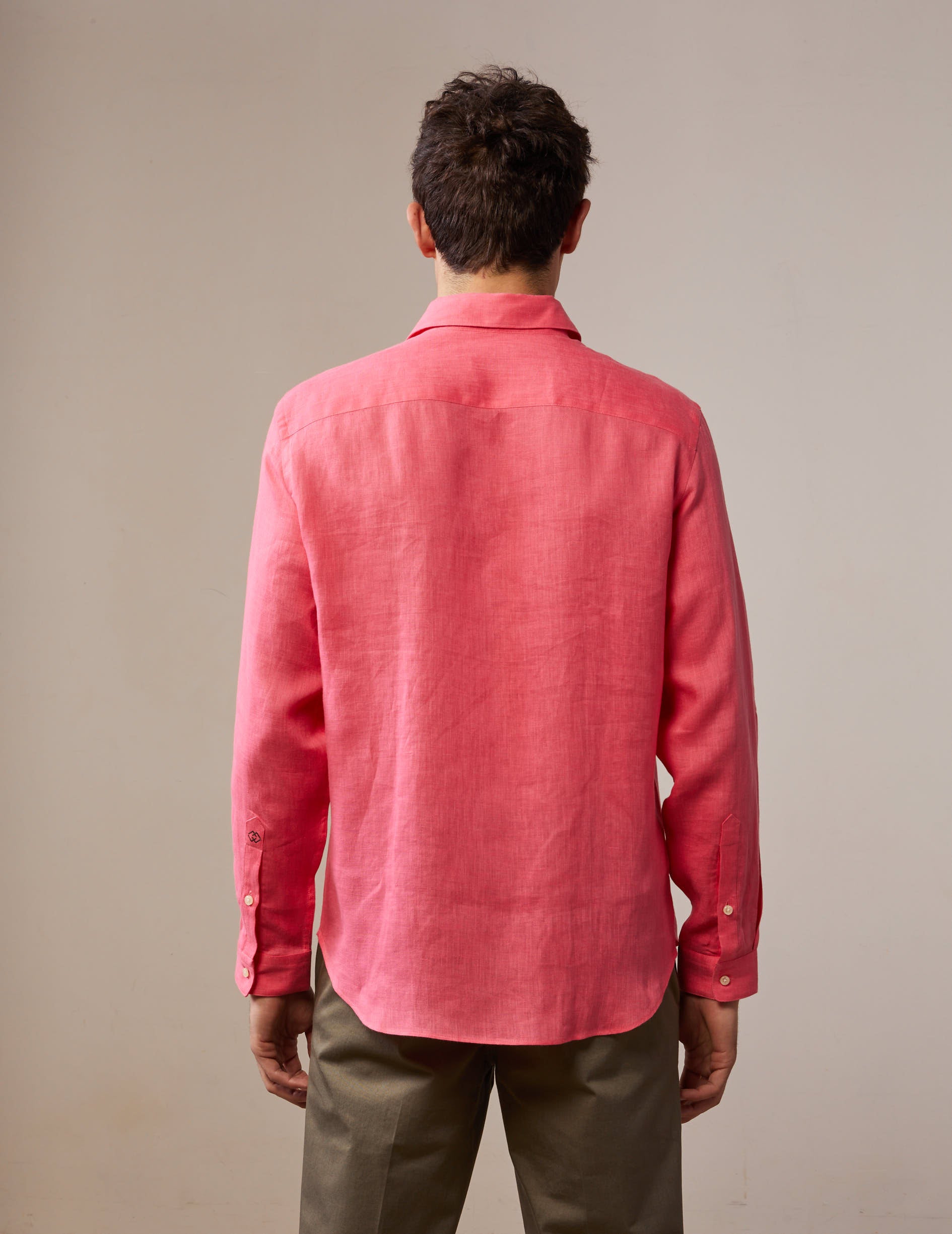 Gabriel shirt in pink linen - Linen - American Collar