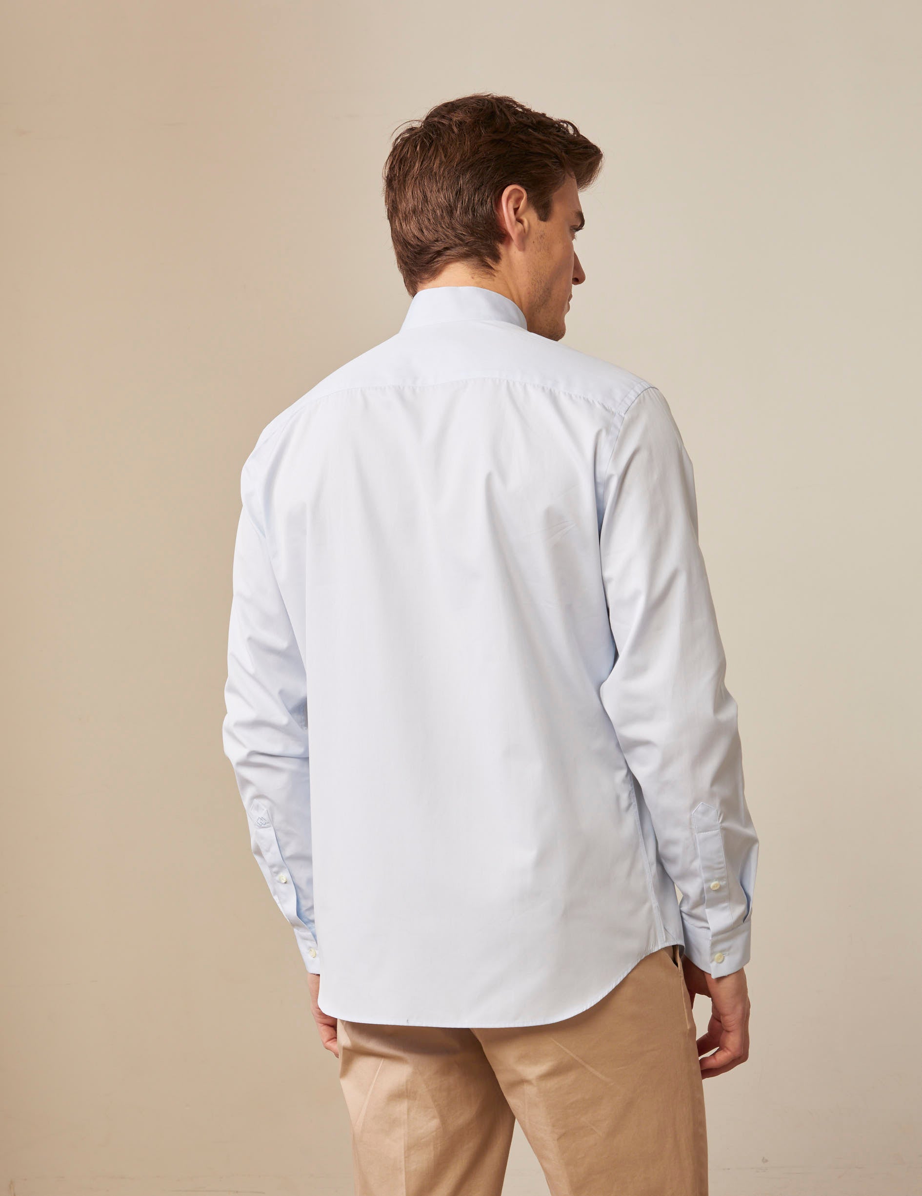 semi-fitted Blue shirt - Poplin - Inverted Collar