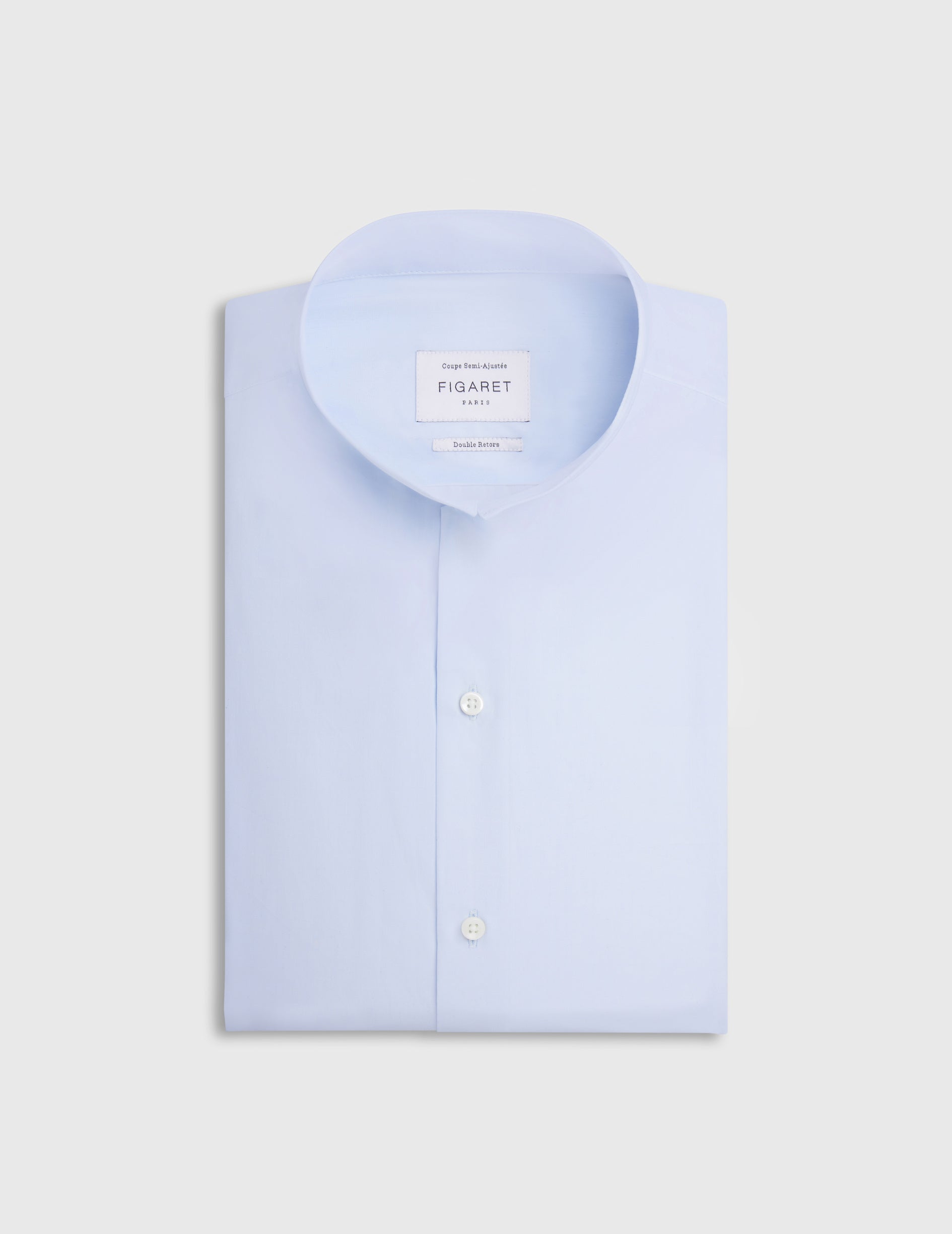 semi-fitted Blue shirt - Poplin - Inverted Collar