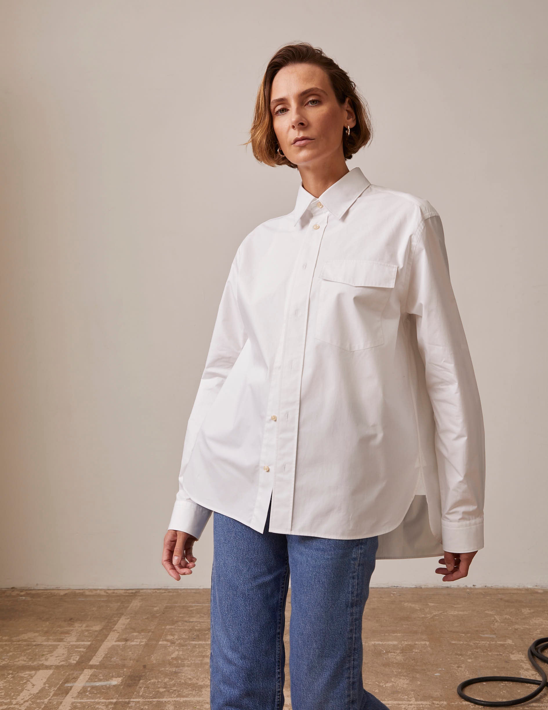 White Marais shirt - Poplin - French Collar