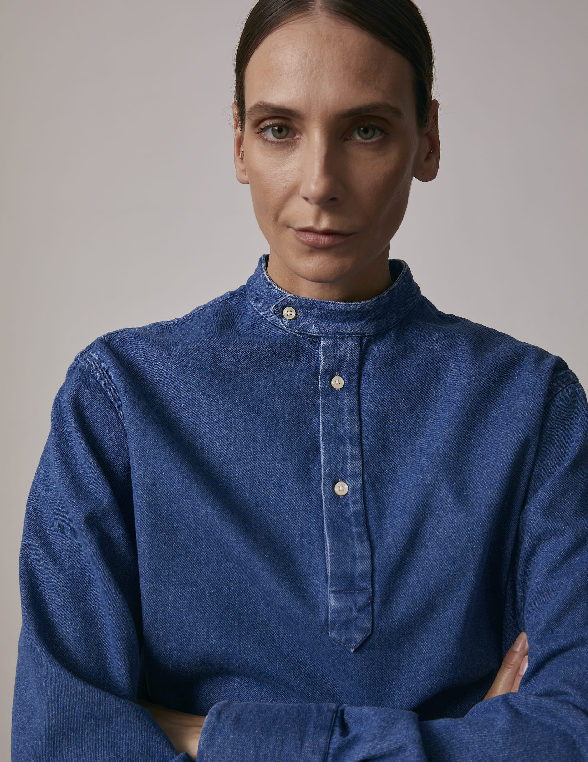 Denim Palais Royal shirt - Denim - Officer Collar