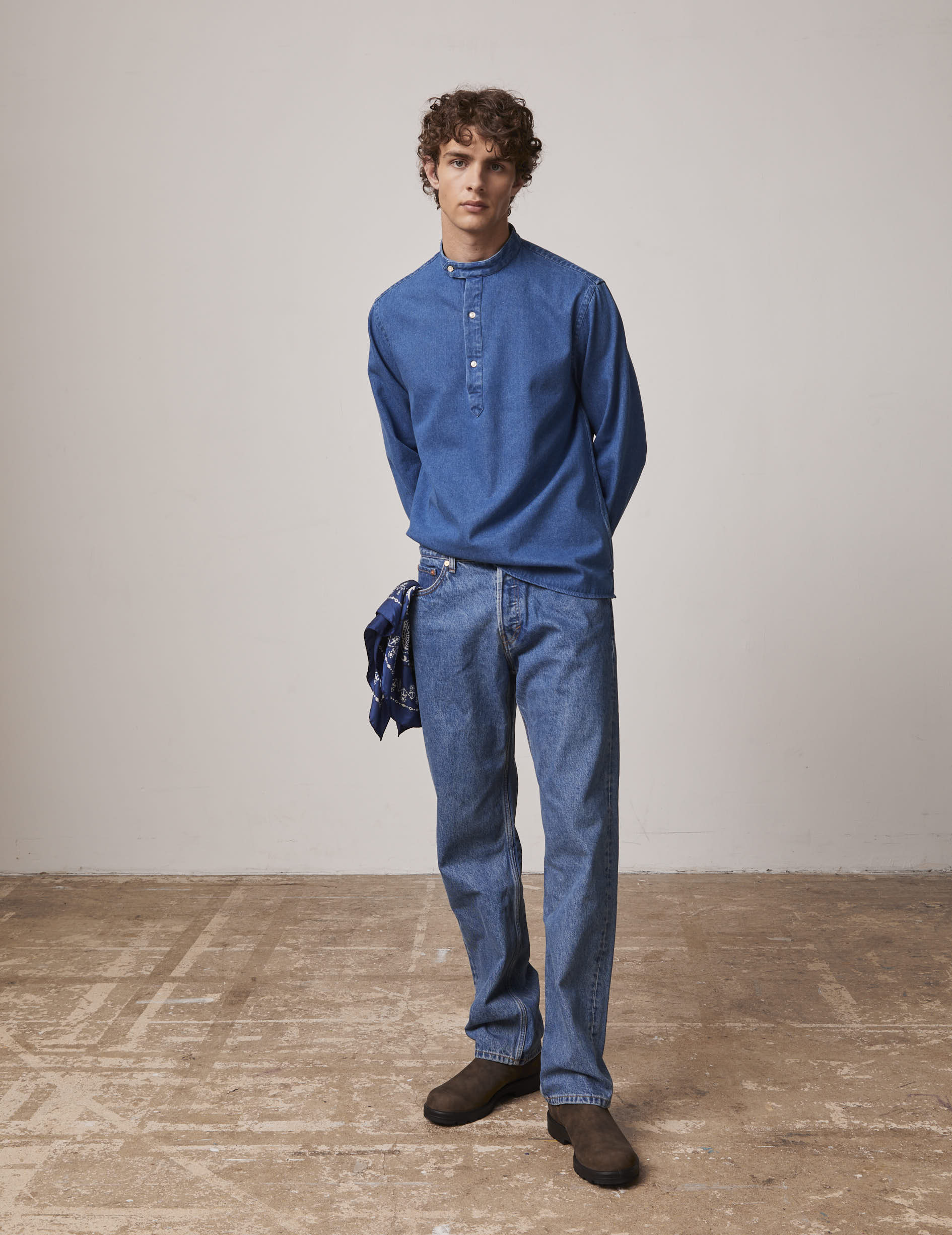 Denim Palais Royal shirt - Denim - Officer Collar