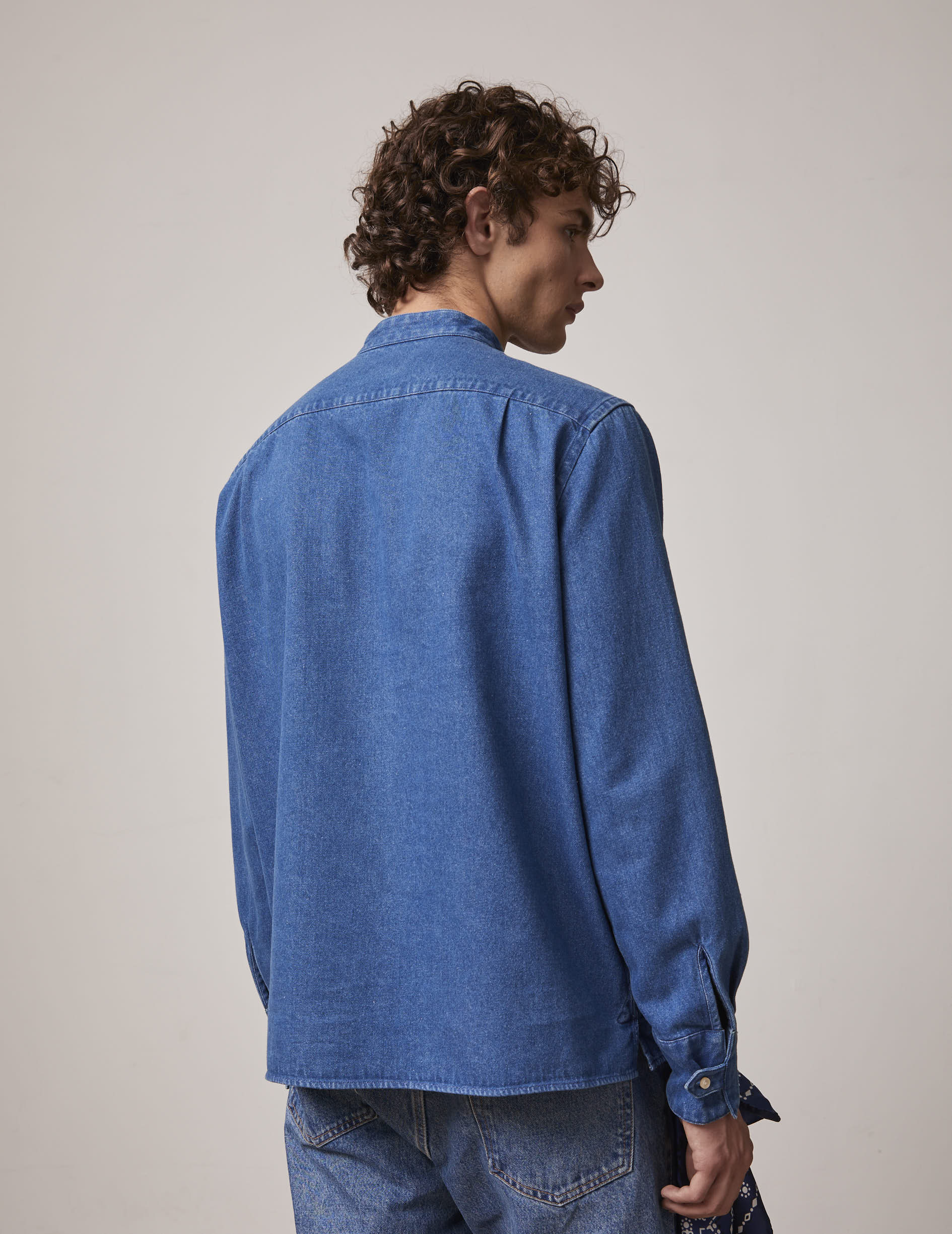 Denim Palais Royal shirt - Denim - Officer Collar
