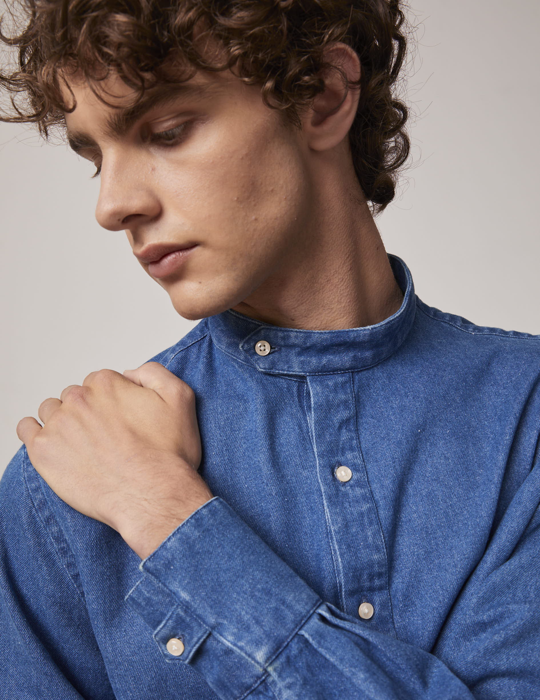 Denim Palais Royal shirt - Denim - Officer Collar