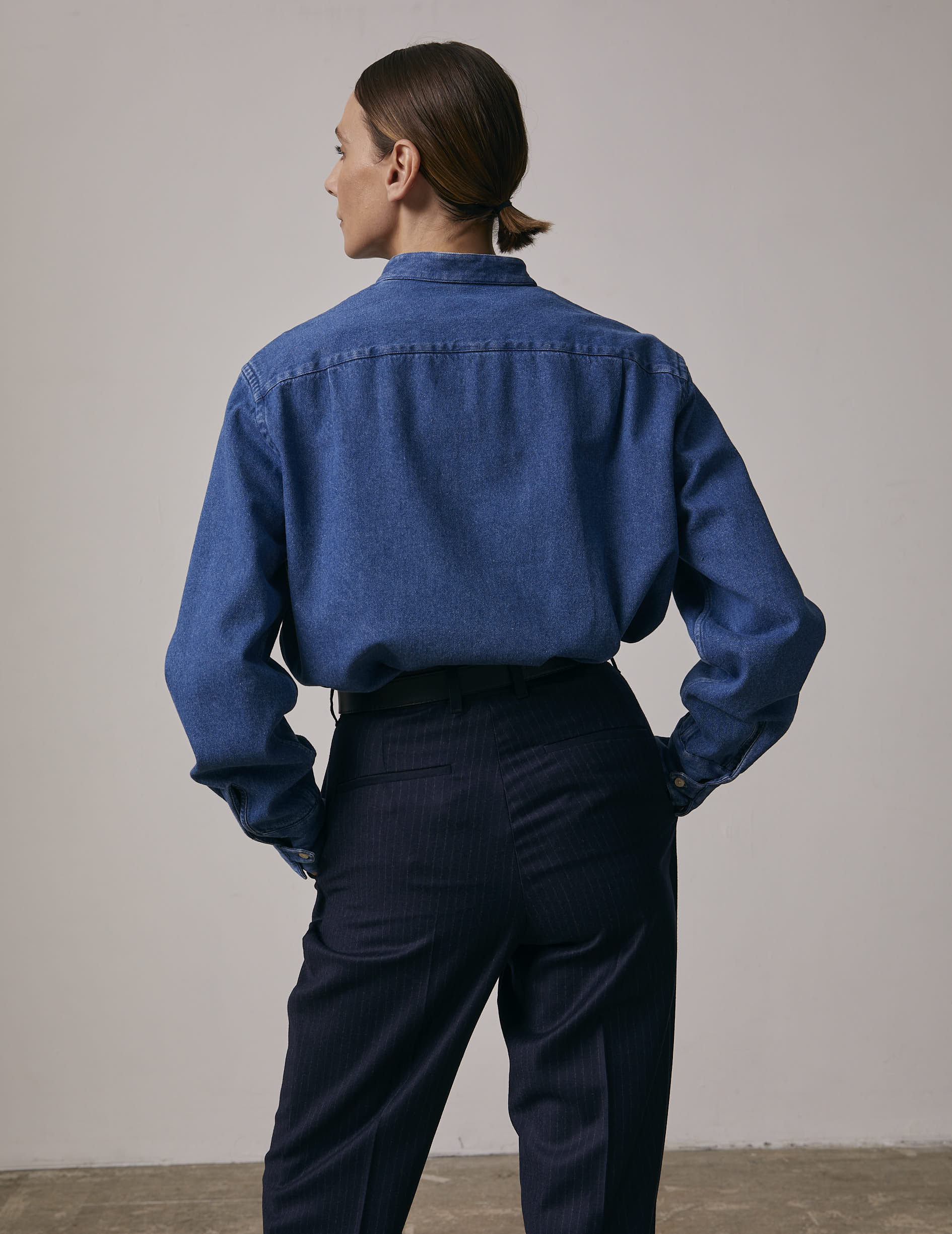 Denim Palais Royal shirt - Denim - Officer Collar