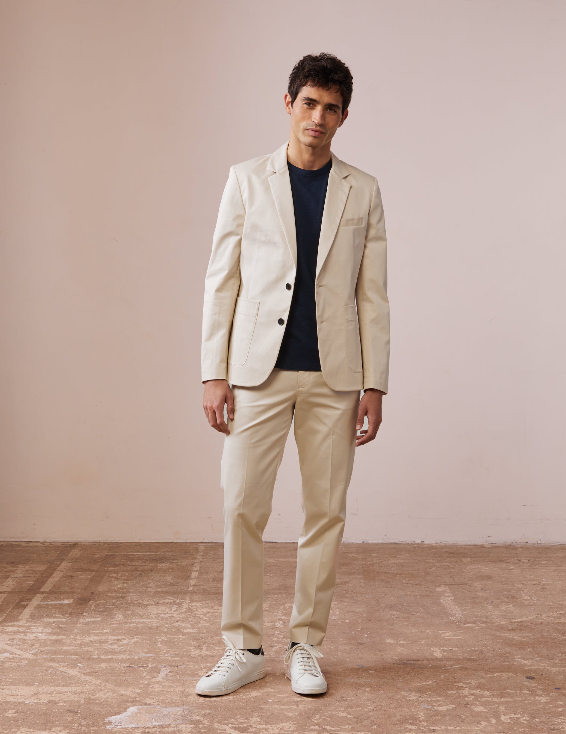 Light beige cotton twill Hilton blazer