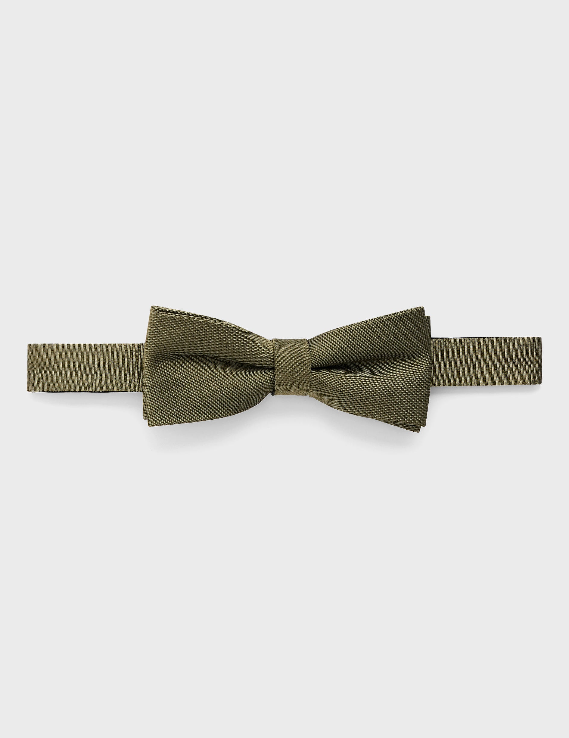 Khaki silk bow tie