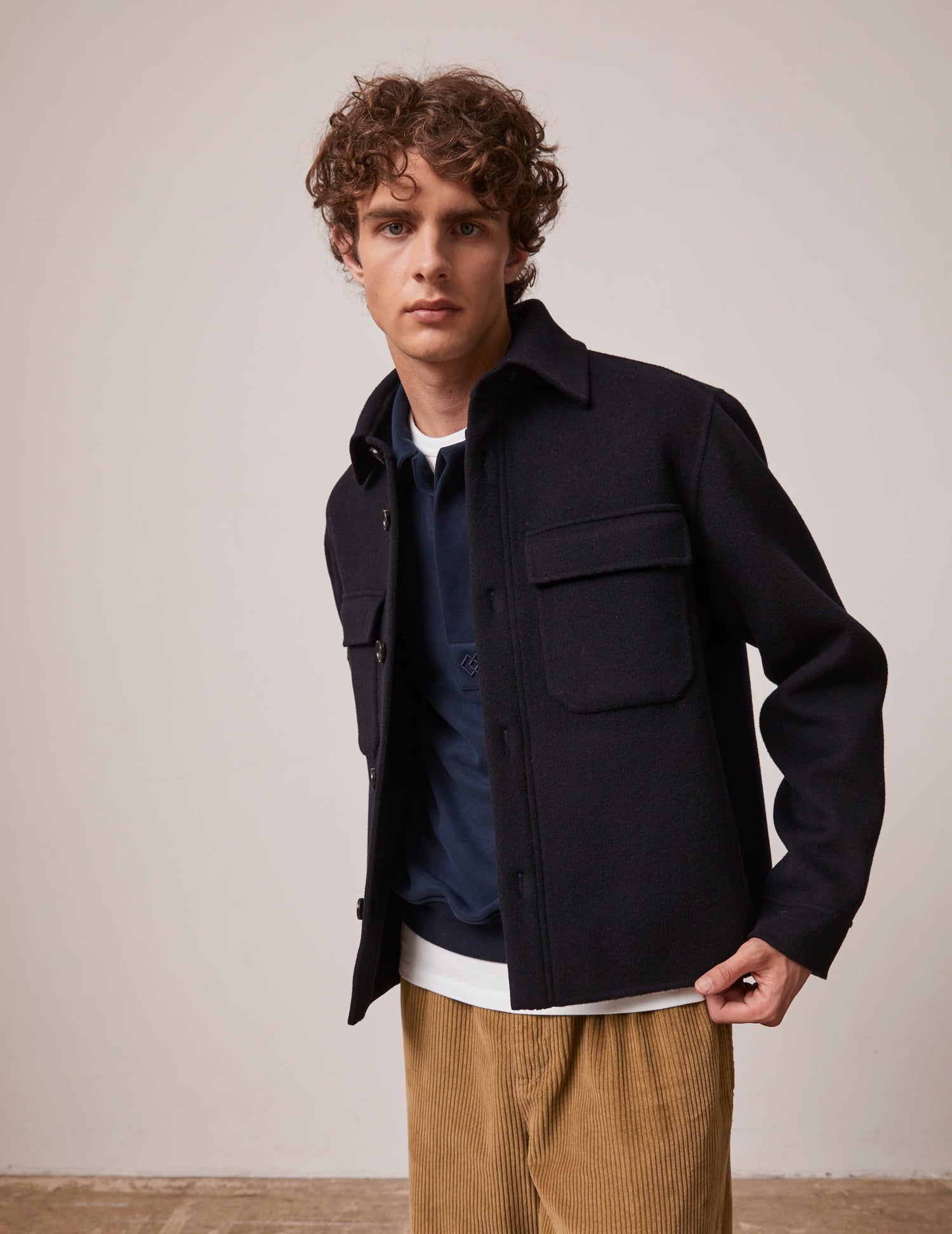 Inoa navy blue wool blouse