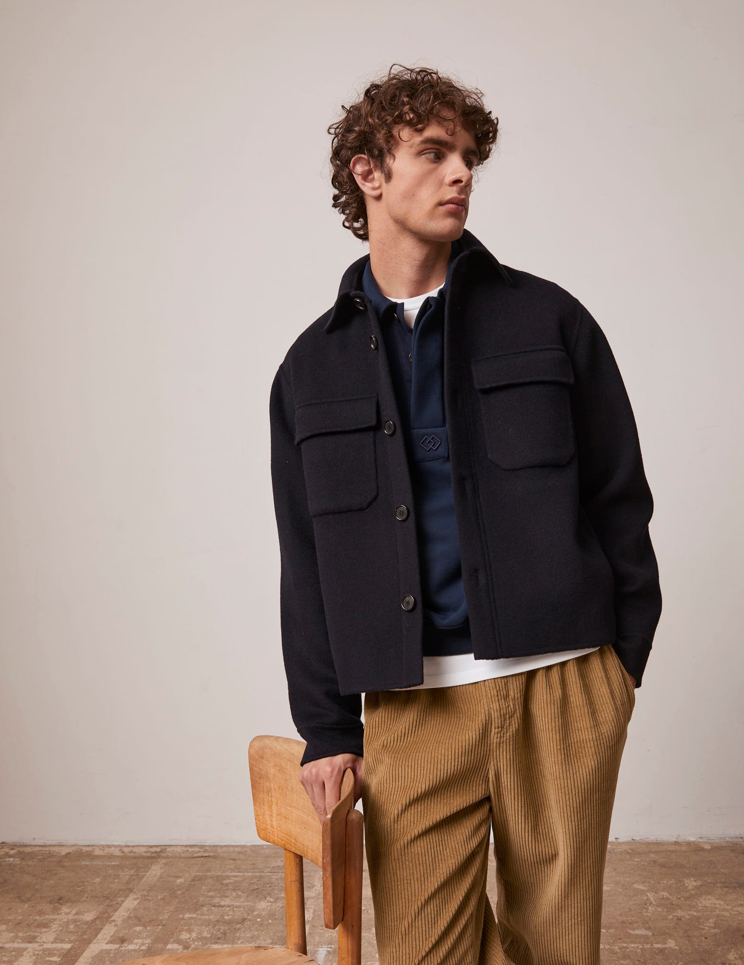 Inoa navy blue wool blouse