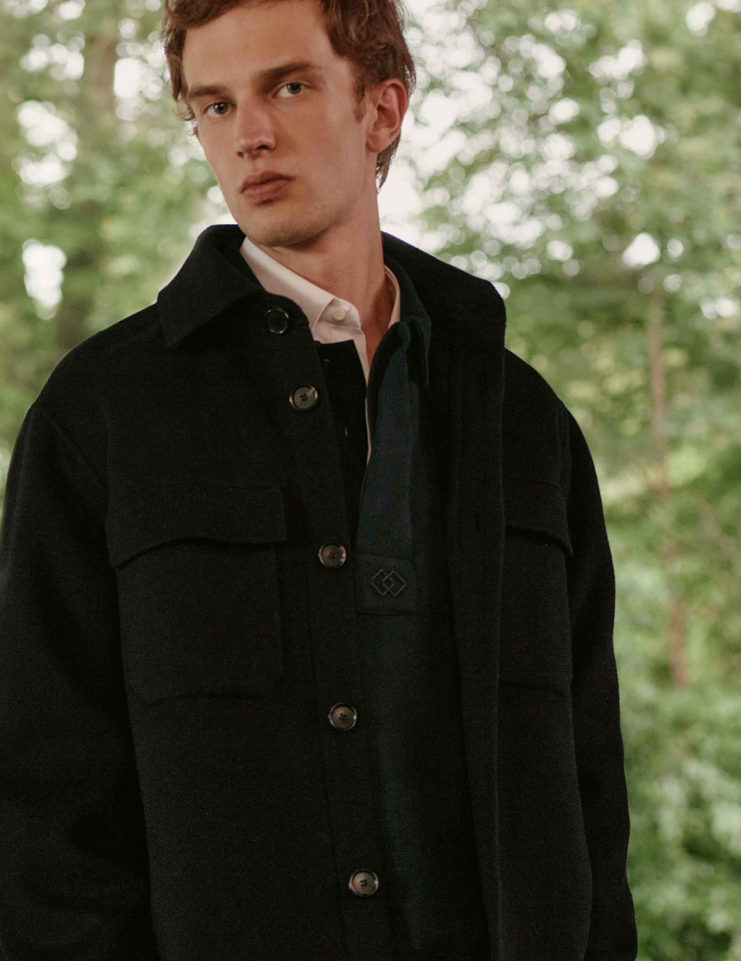 Inoa navy blue wool blouse