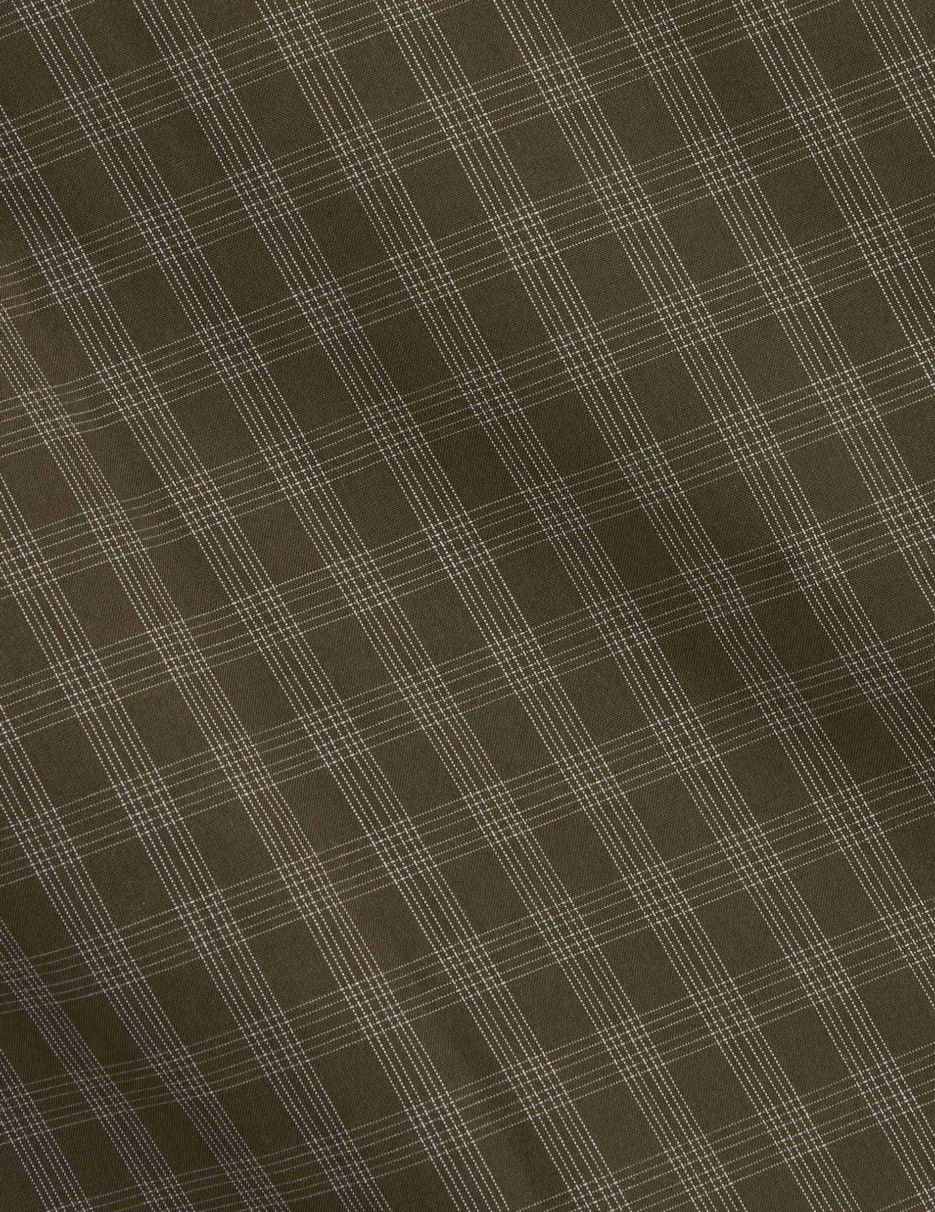 Khaki checked Arnold shirt - Poplin - Prodigious Collar