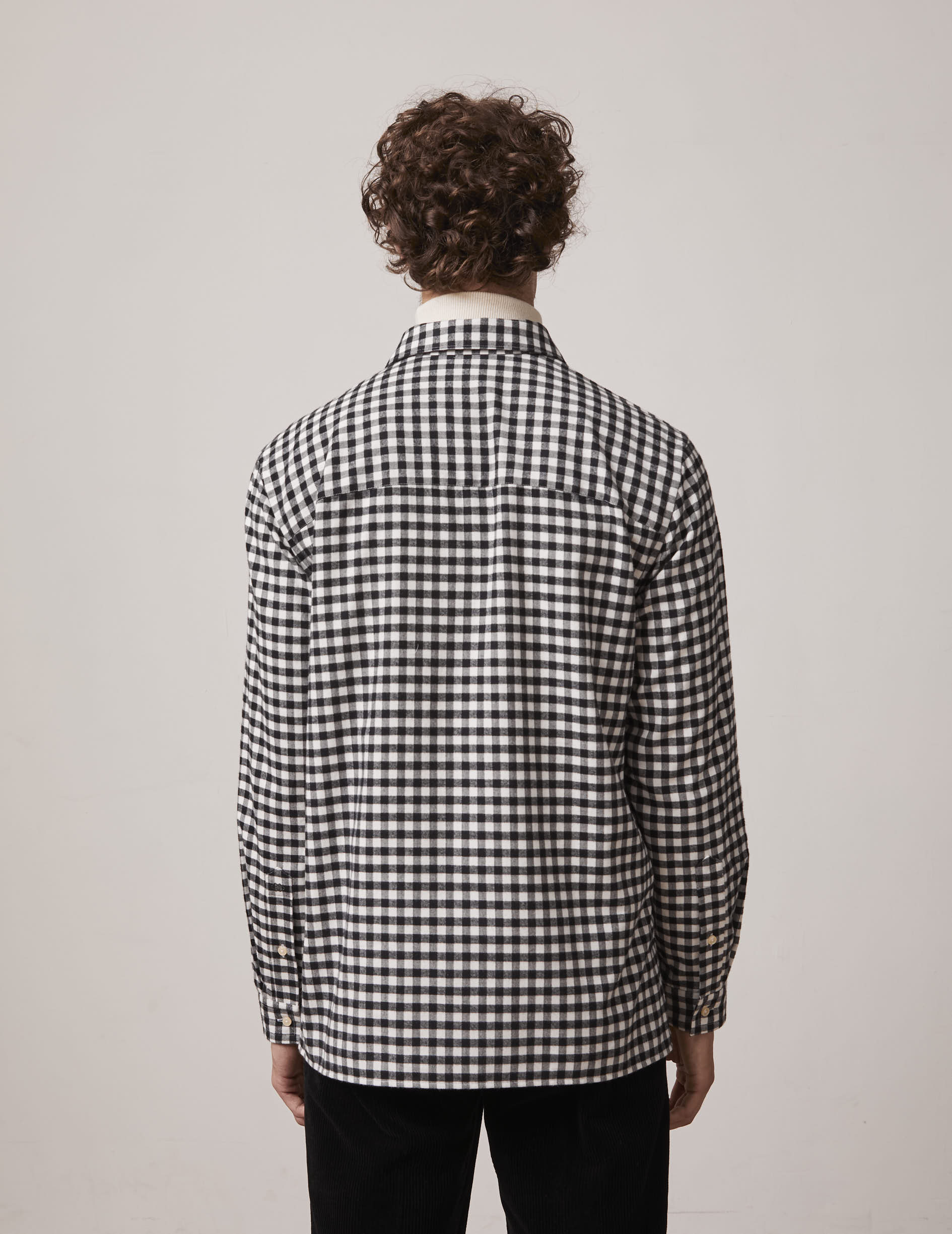 Black checked Florian shirt - Flannel - French Collar