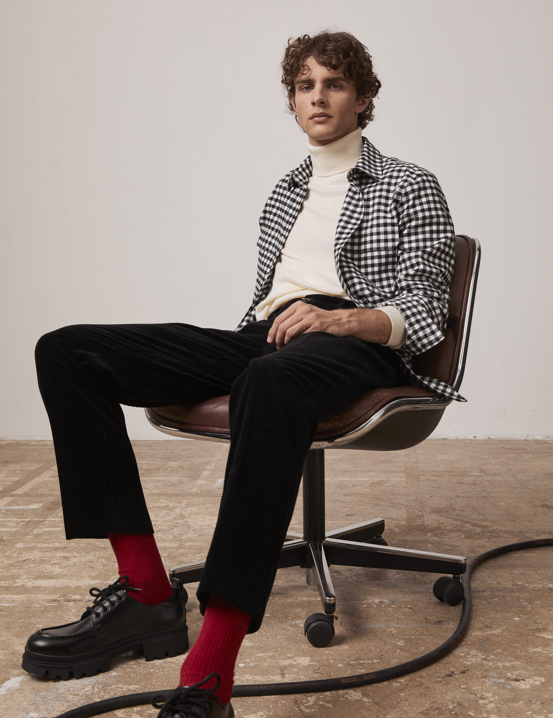 Black checked Florian shirt - Flannel - French Collar