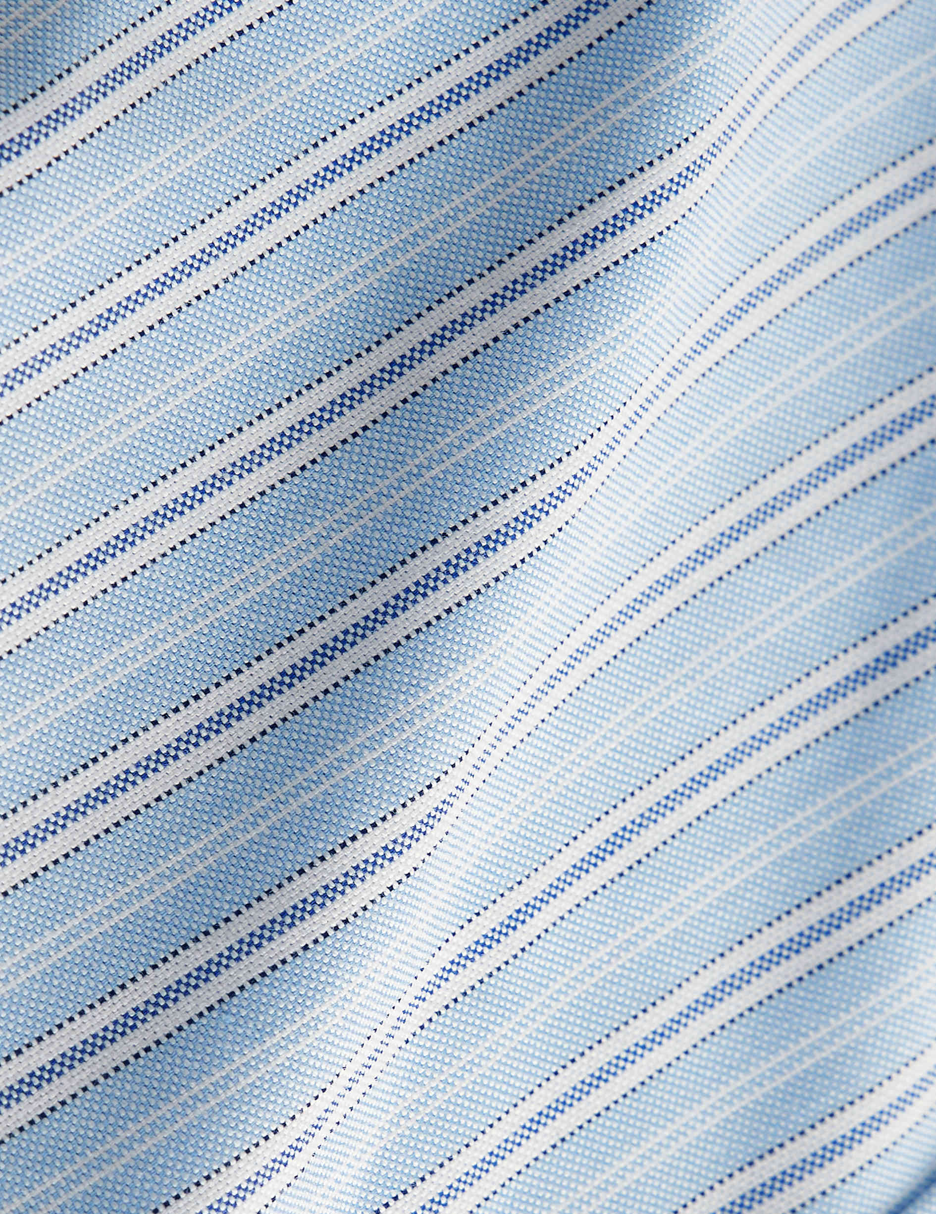 Blue striped Gabriel shirt - Brushed oxford - American Collar