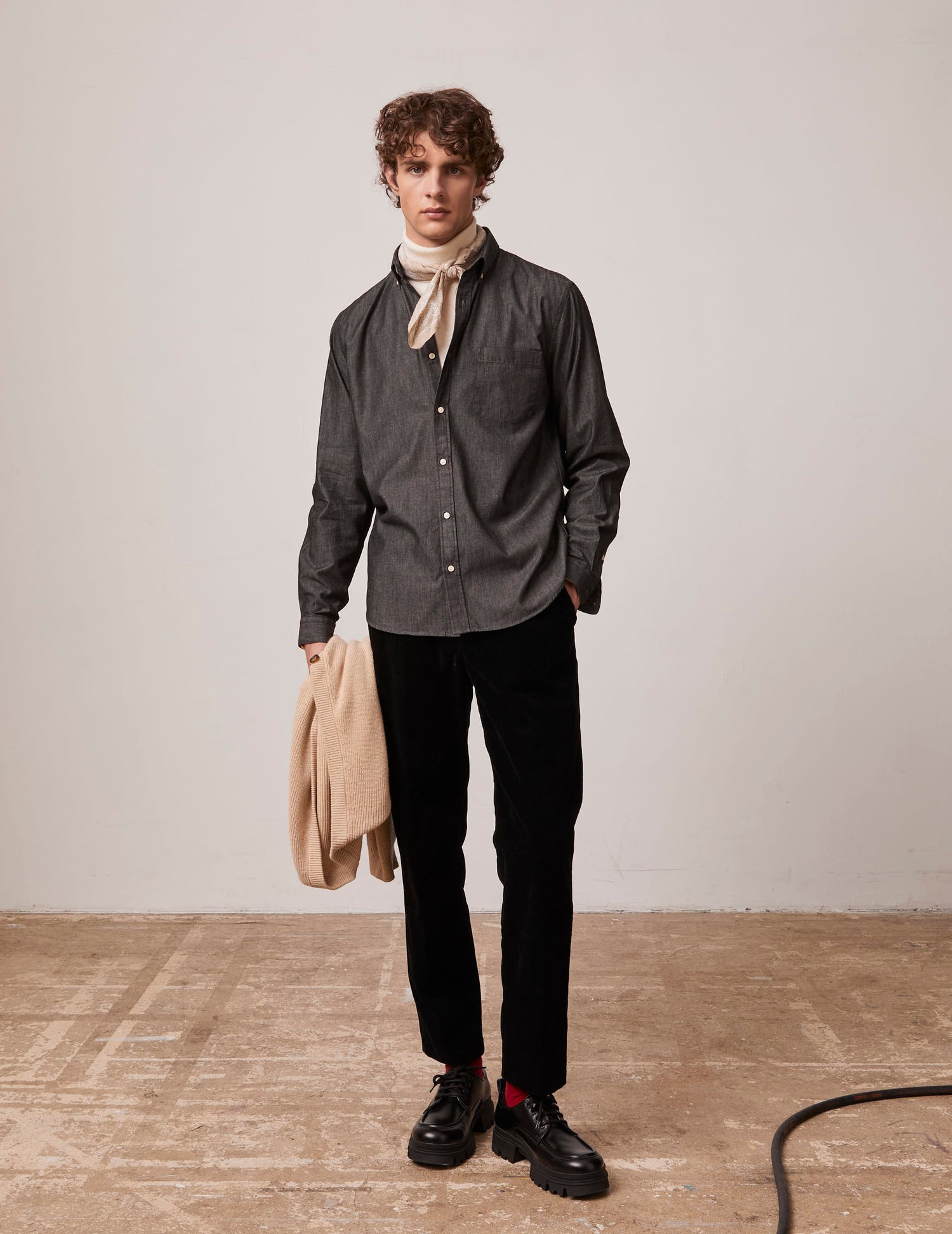 Black denim Gabriel shirt - Denim - American Collar#3