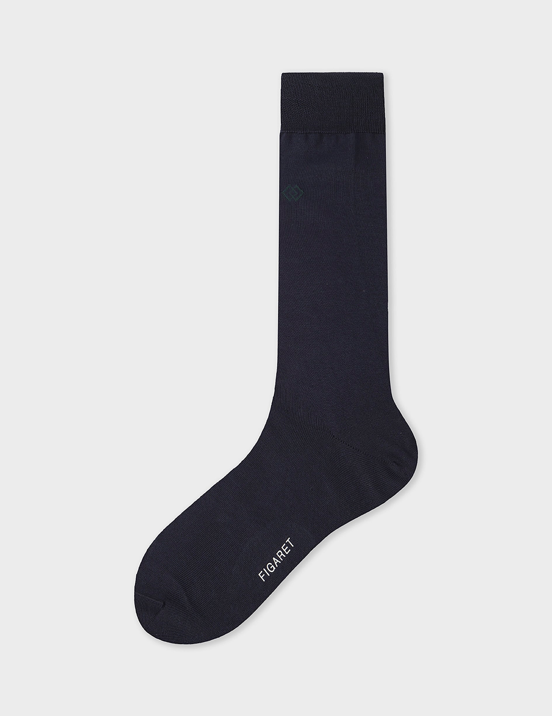 Scottish thread socks with navy blue motifs