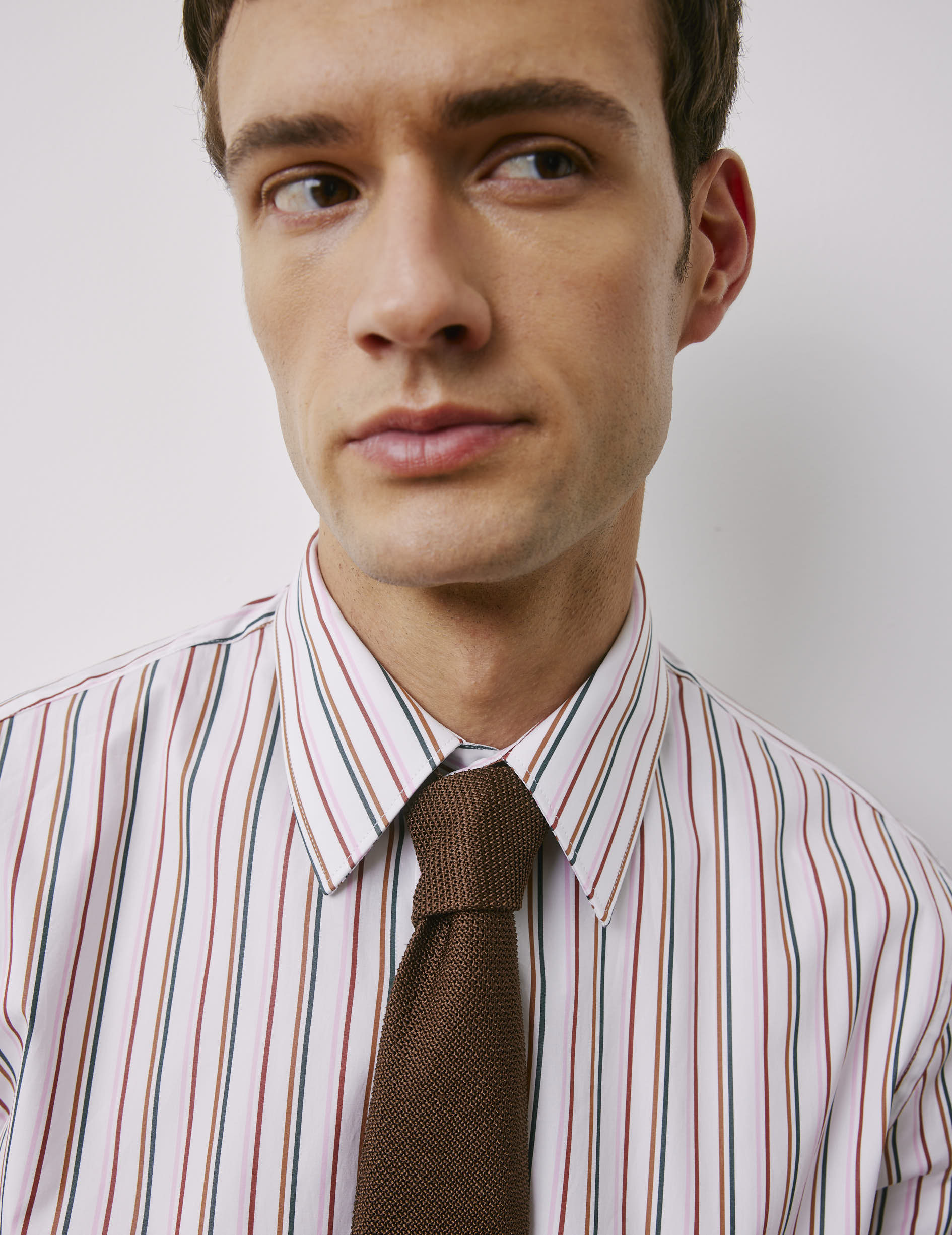 Brown silk knitted tie