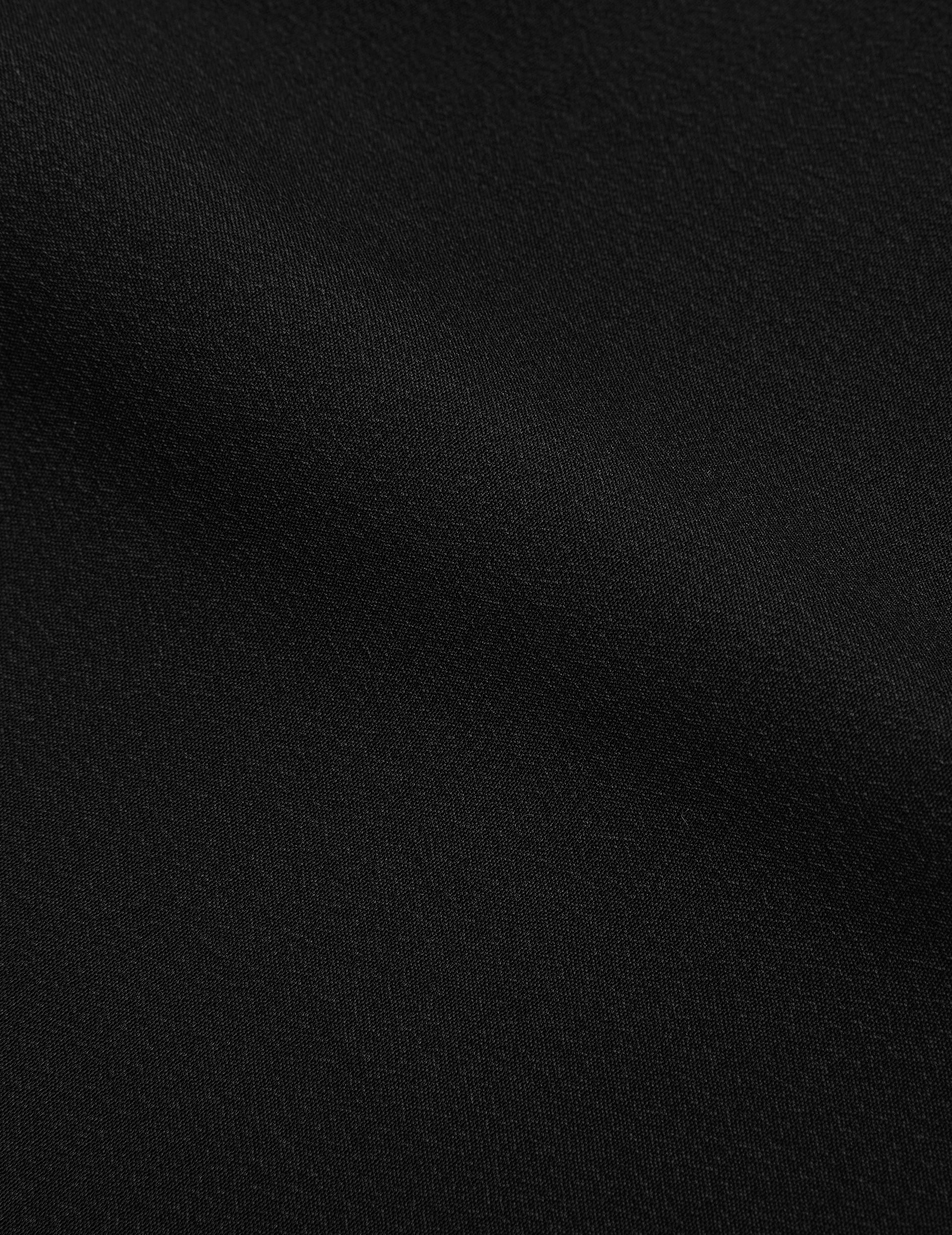 Oversized black Agnès blouse - Silk - Open right Collar