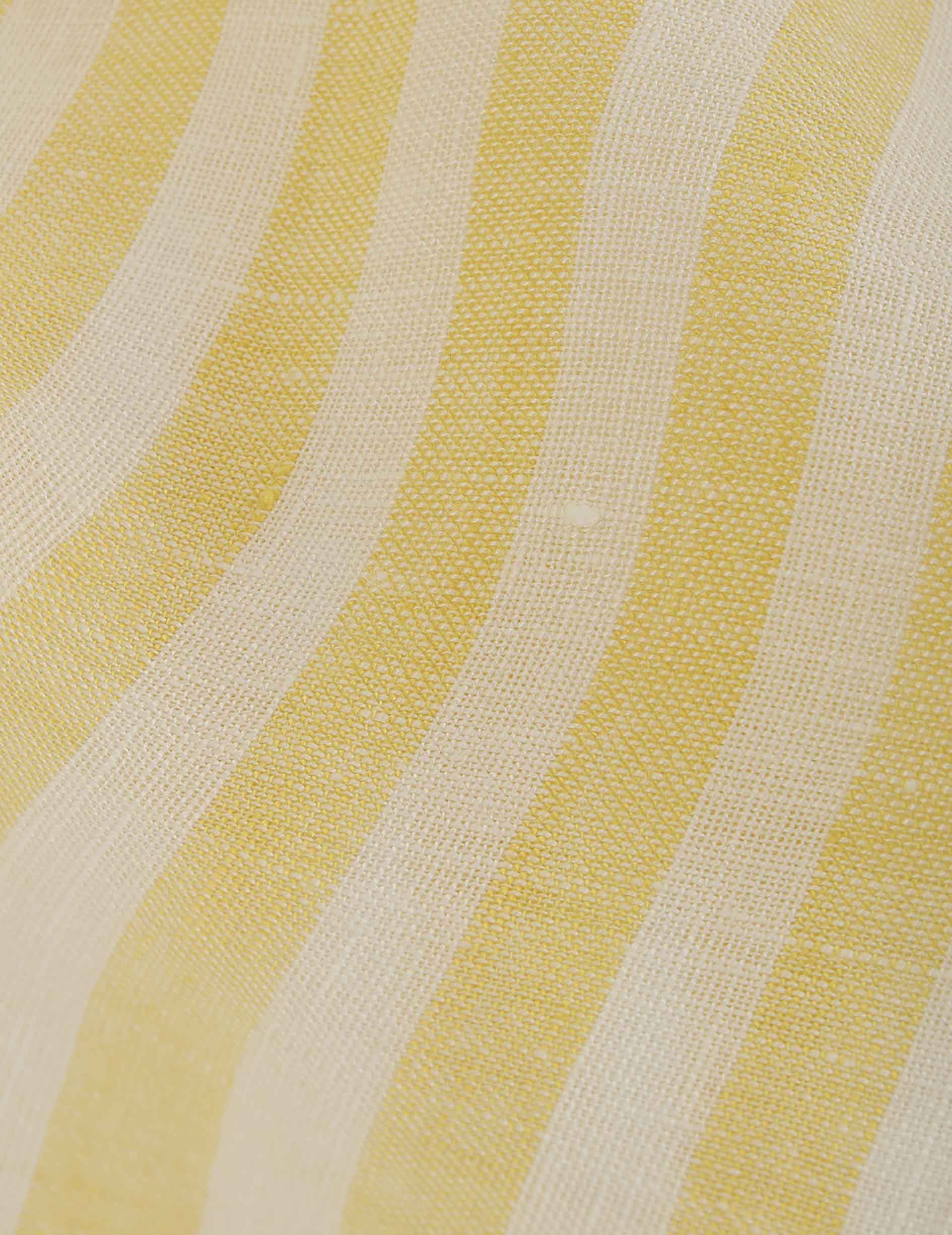 Yellow striped linen Ambre shirt - Linen - Shirt Collar