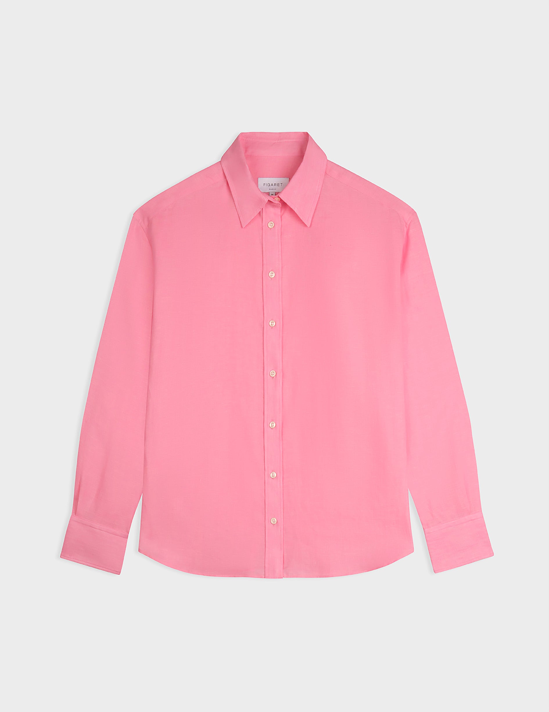 Pink linen Ambre shirt - Linen - Shirt Collar