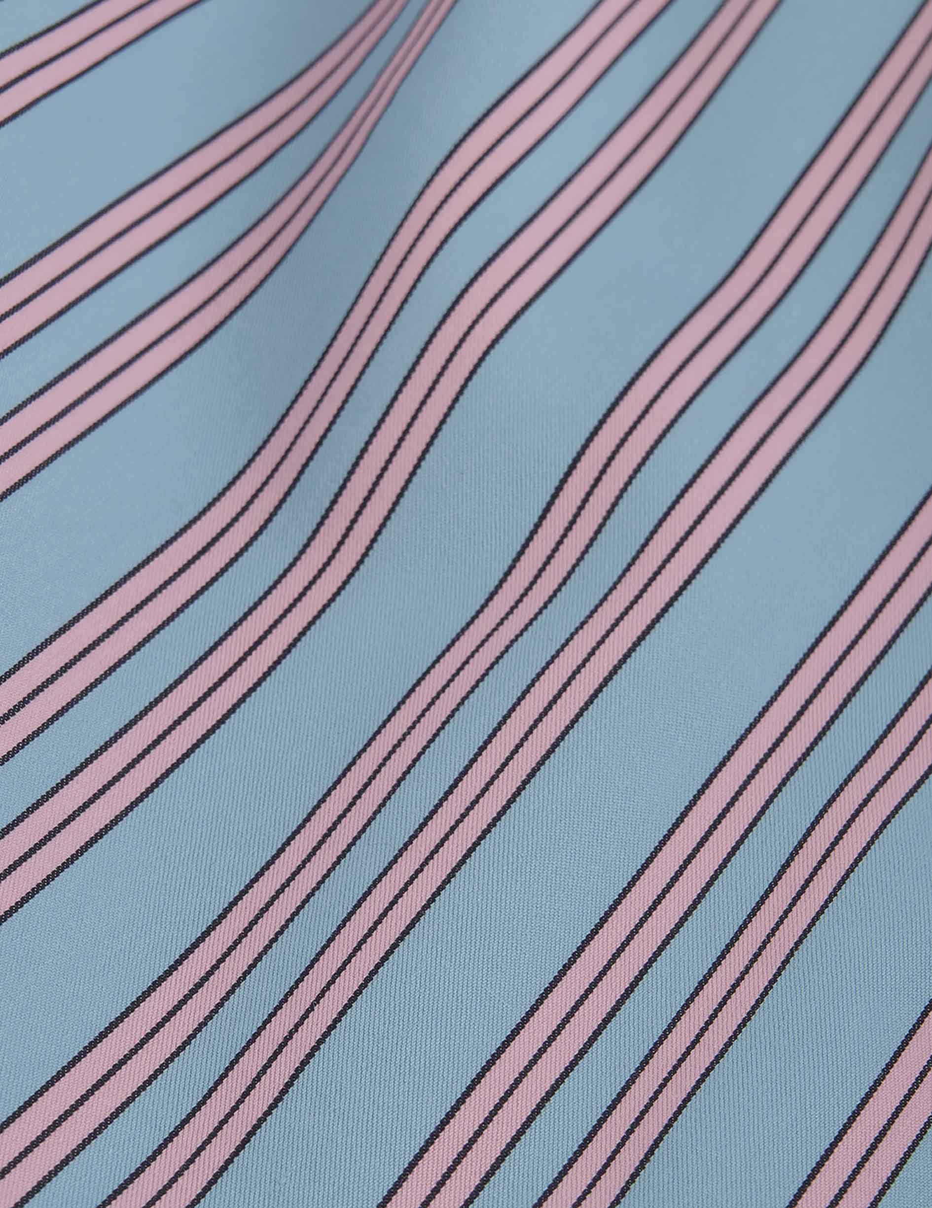 Oversized blue striped Delina shirt - Lyocell - Shirt Collar