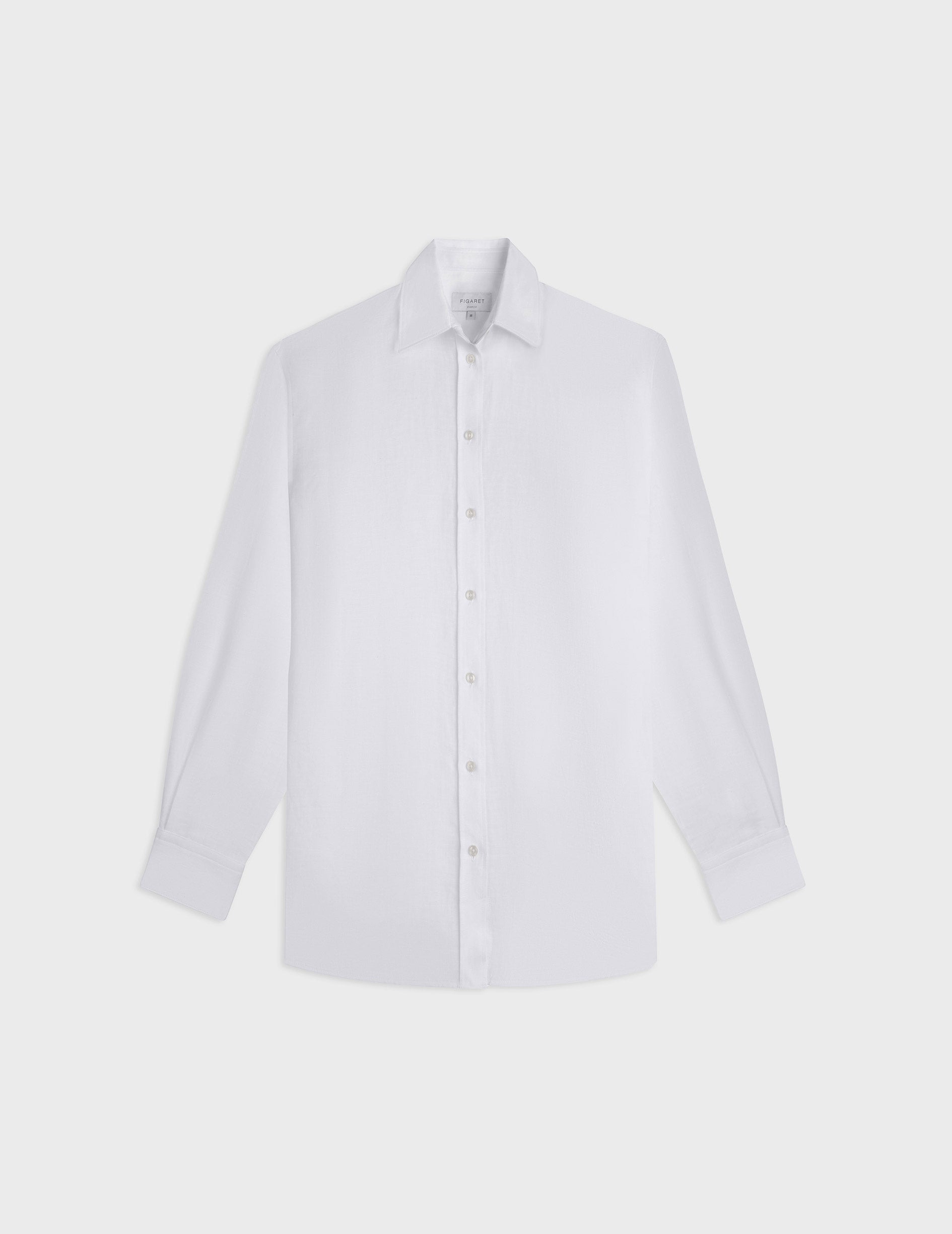 Oversized white linen Delina shirt - Linen - Shirt Collar