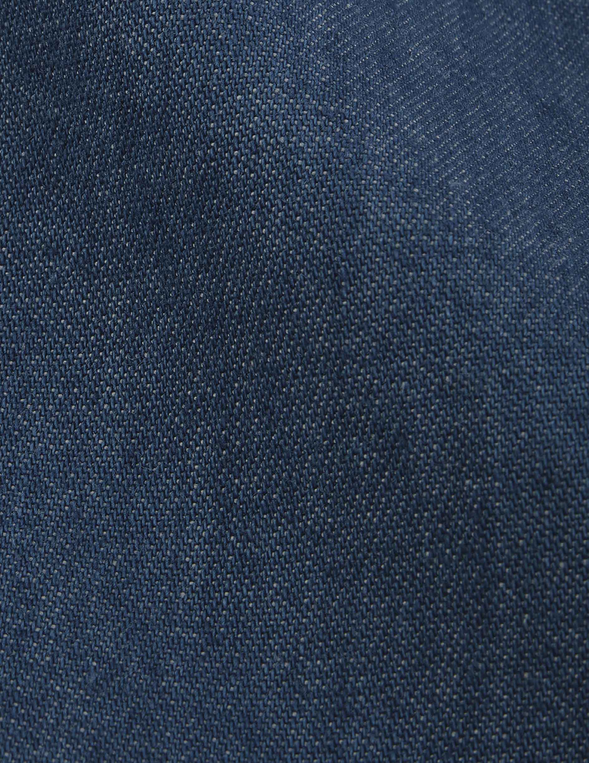 Blue denim Laurine shirt with hidden buttons placket - Denim - Victorian Collar