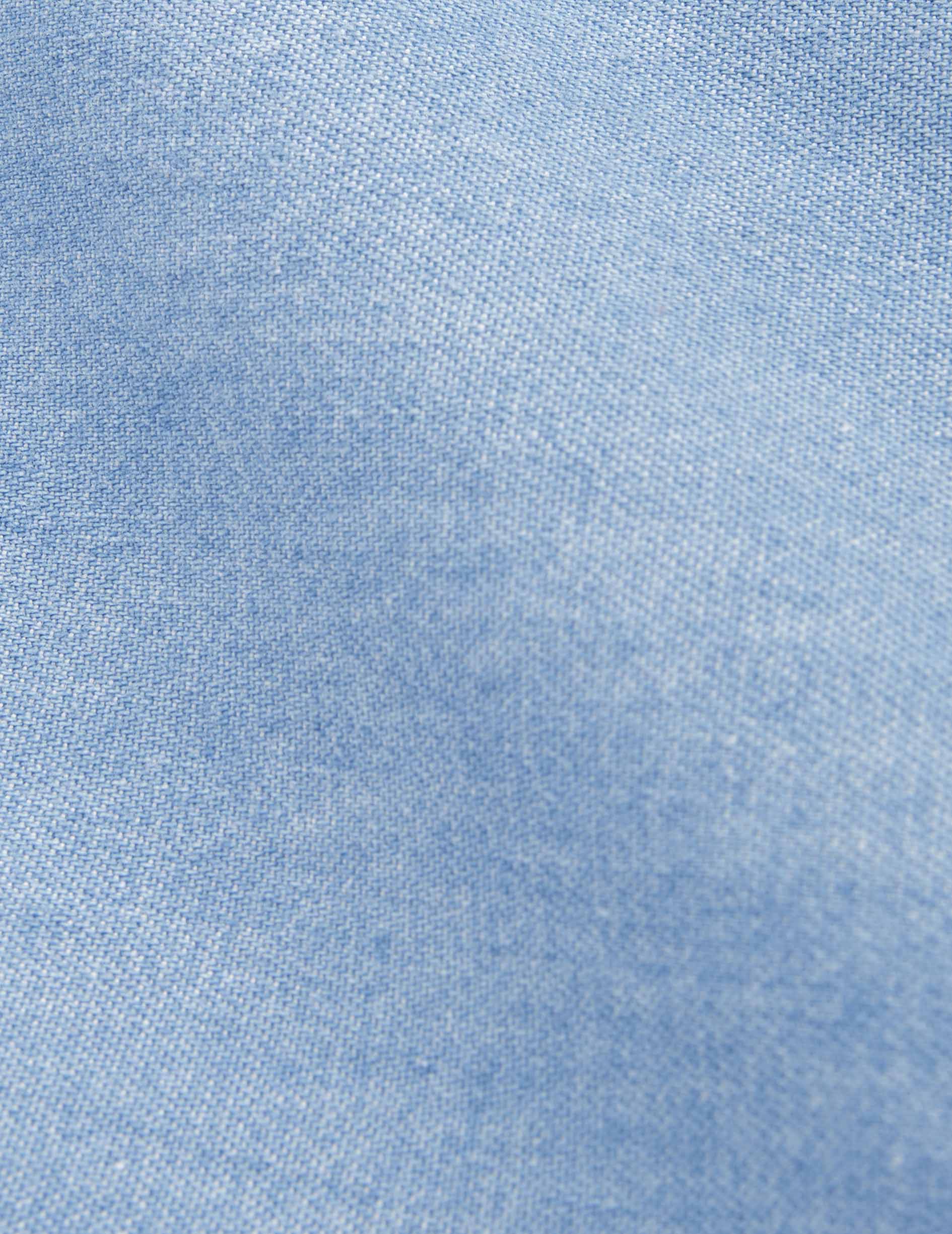 Laurine shirt with hidden buttons placket in light denim - Denim - Victorian Collar