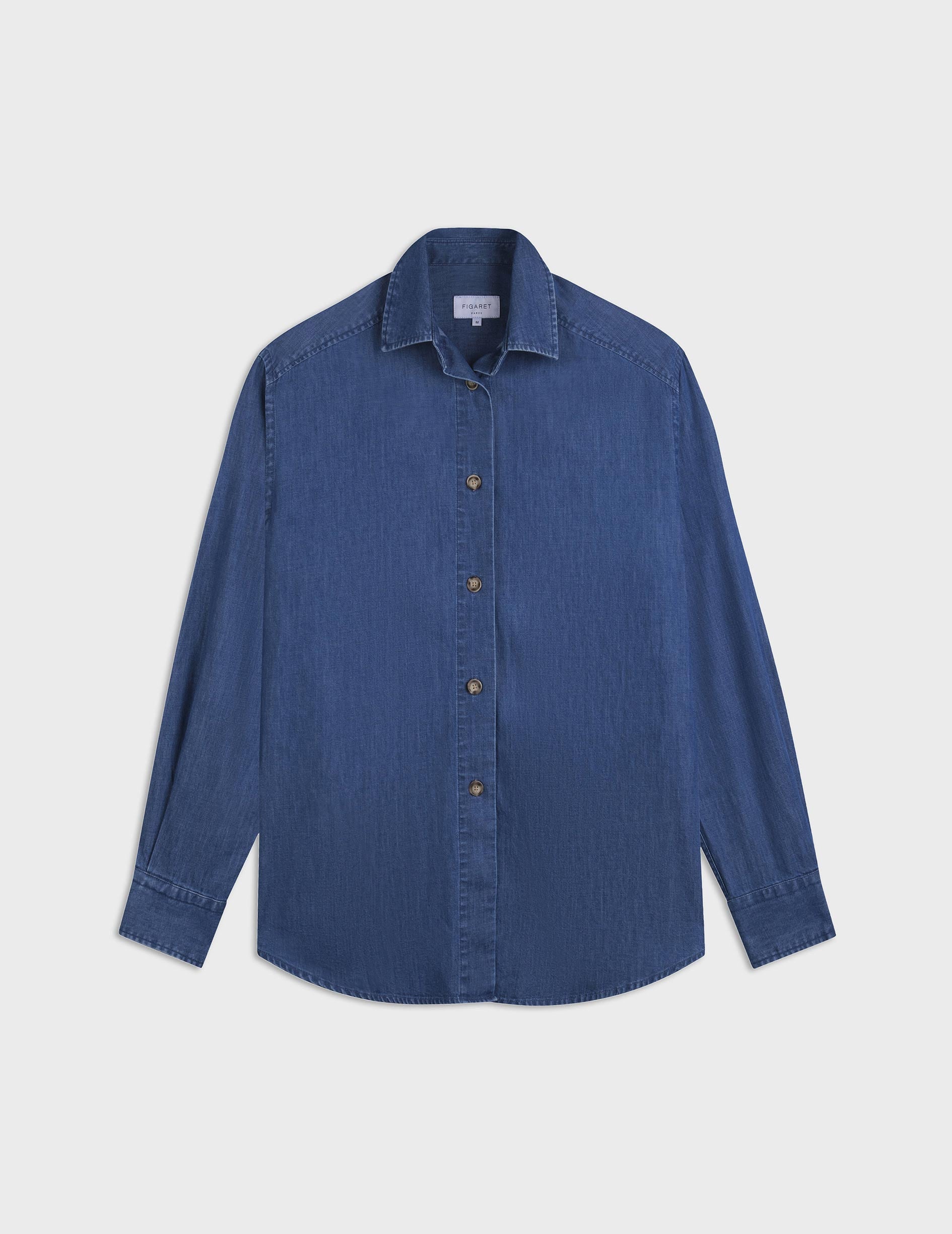 Blue denim Léanna shirt - Denim - Shirt Collar