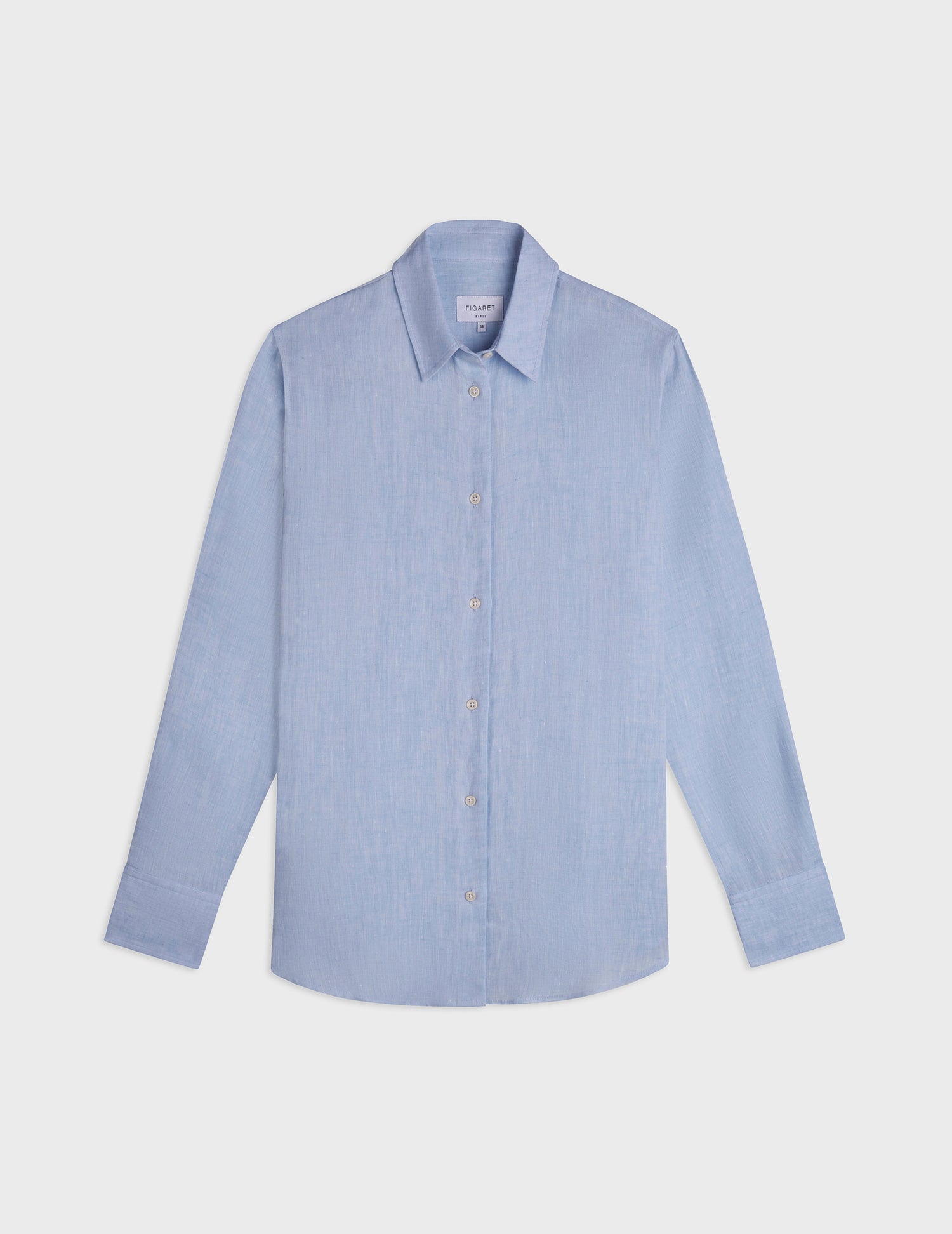 Blue linen Marion shirt - Linen - Shirt Collar#4