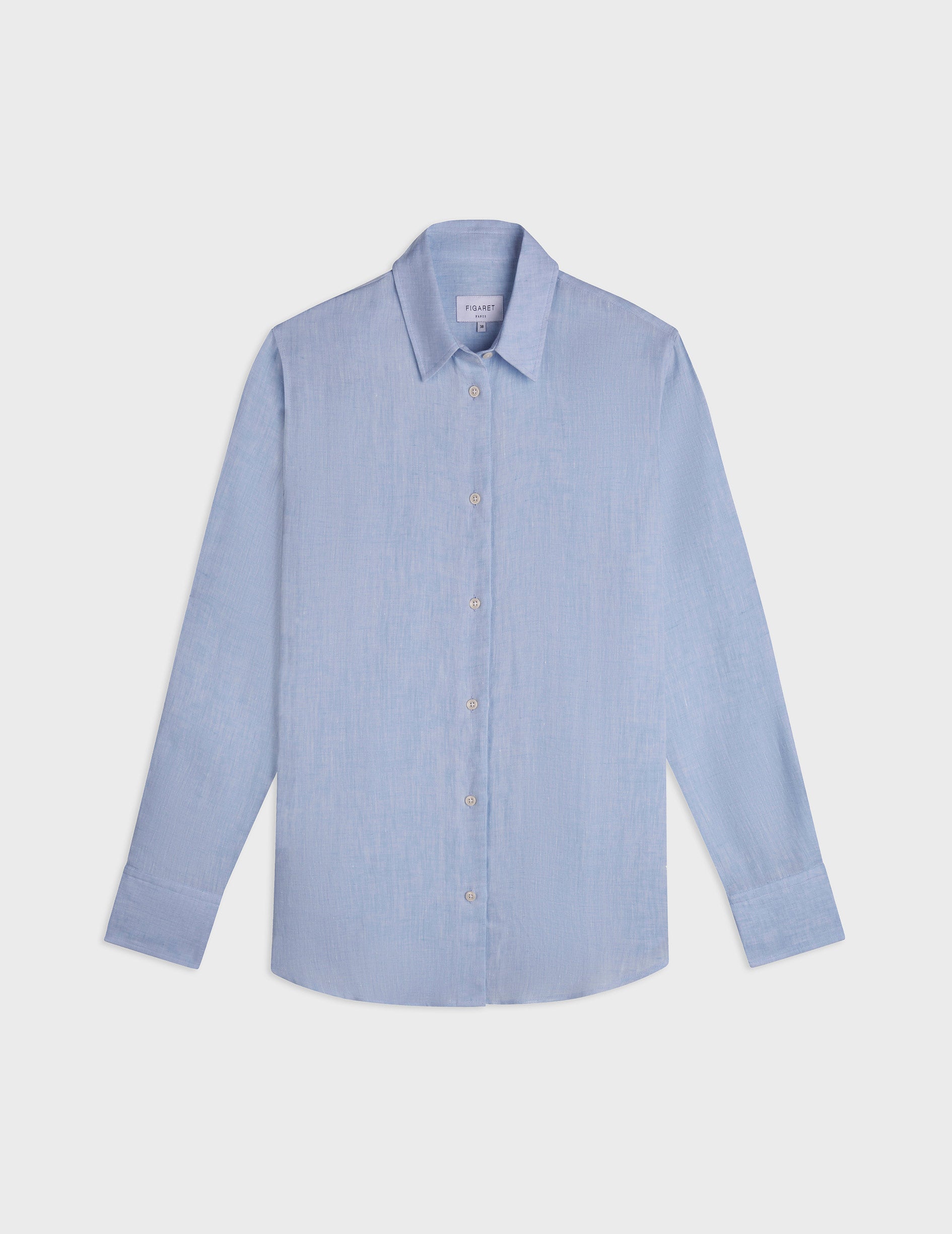 Blue linen Marion shirt - Linen - Shirt Collar