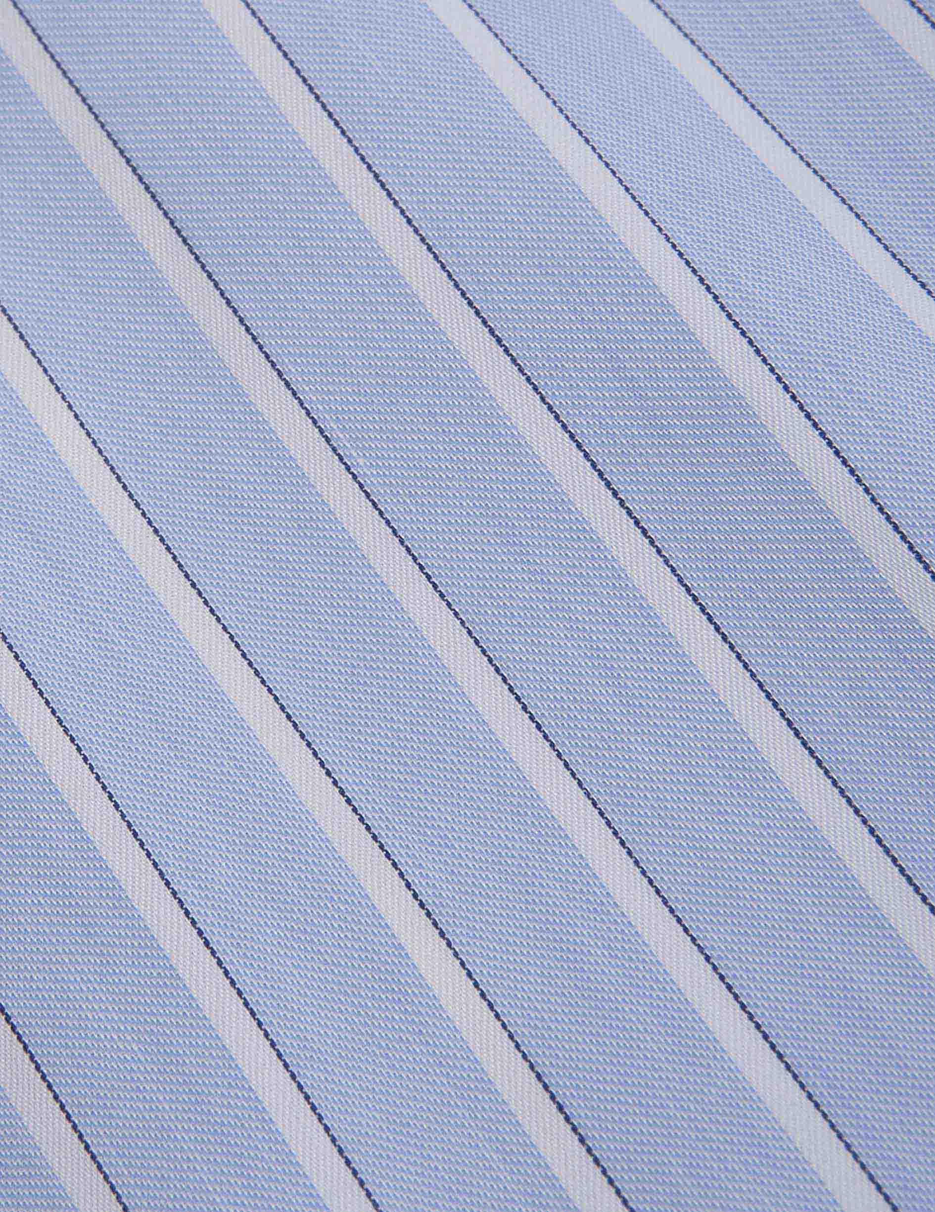 Blue striped classic shirt - Twill - American Collar