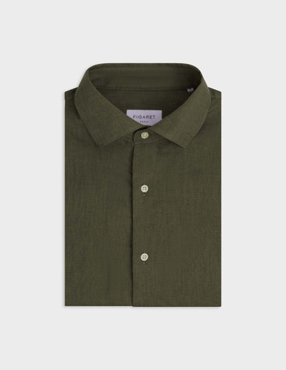 Khaki linen Aristote shirt