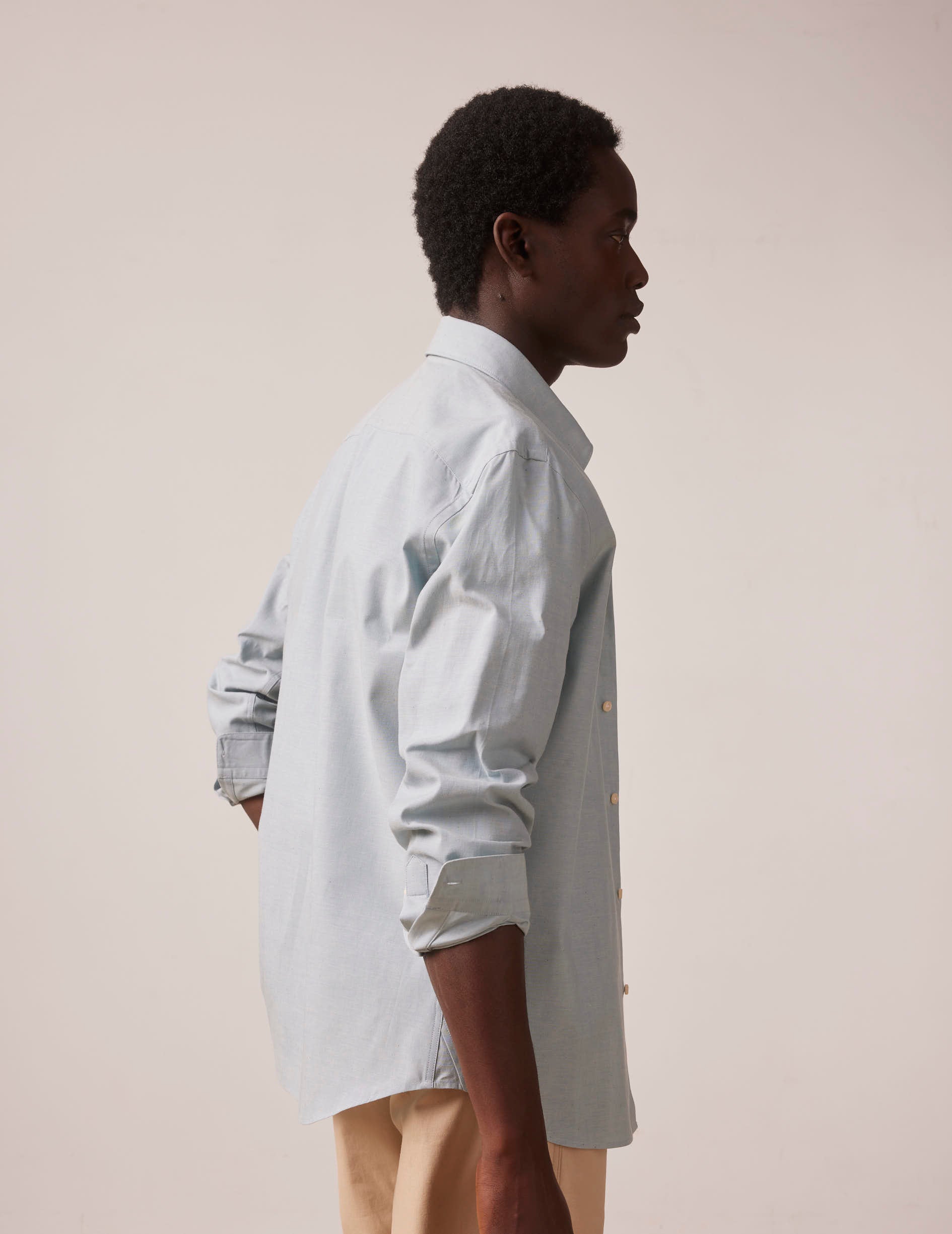 Blue Armand shirt - Selvedge canvas - Prodigious buttoned Collar