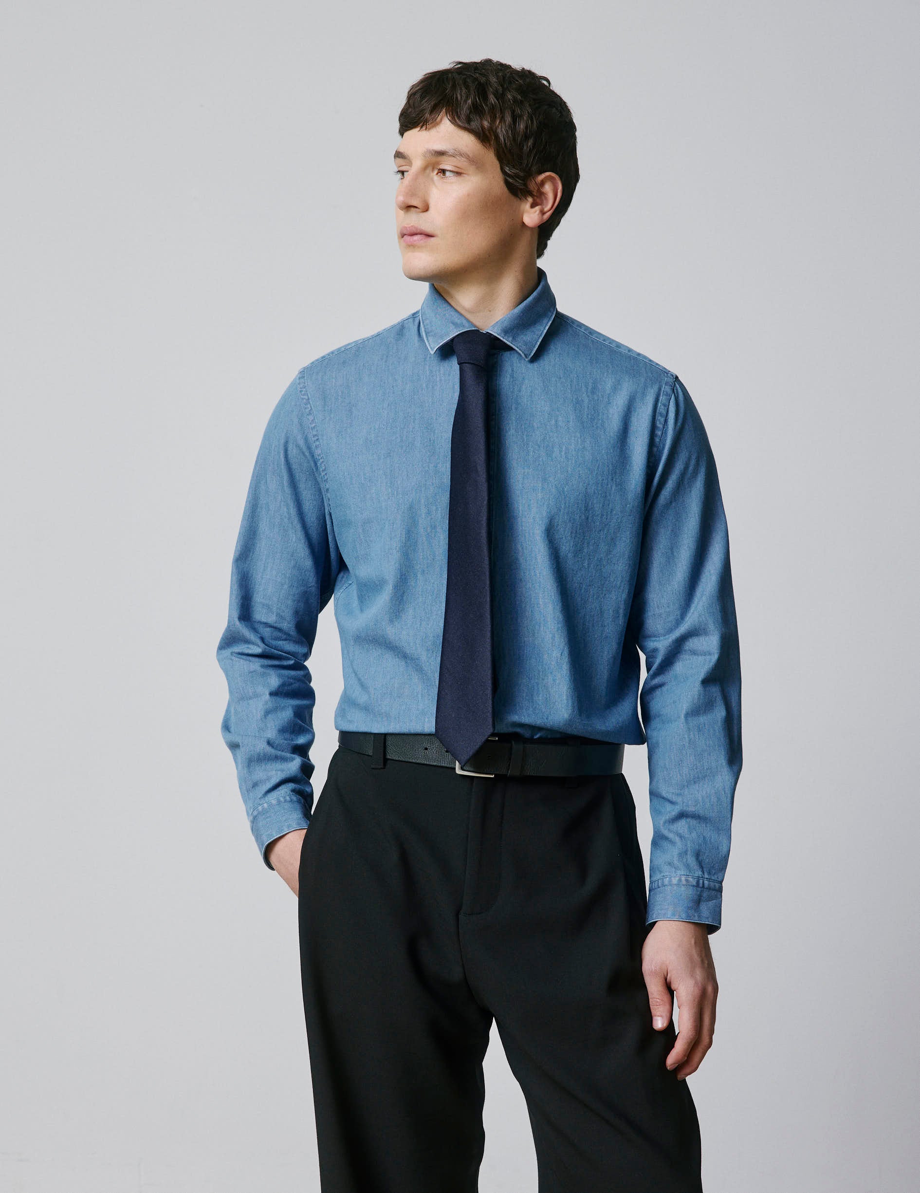 Auguste blue denim shirt - Denim - French Collar