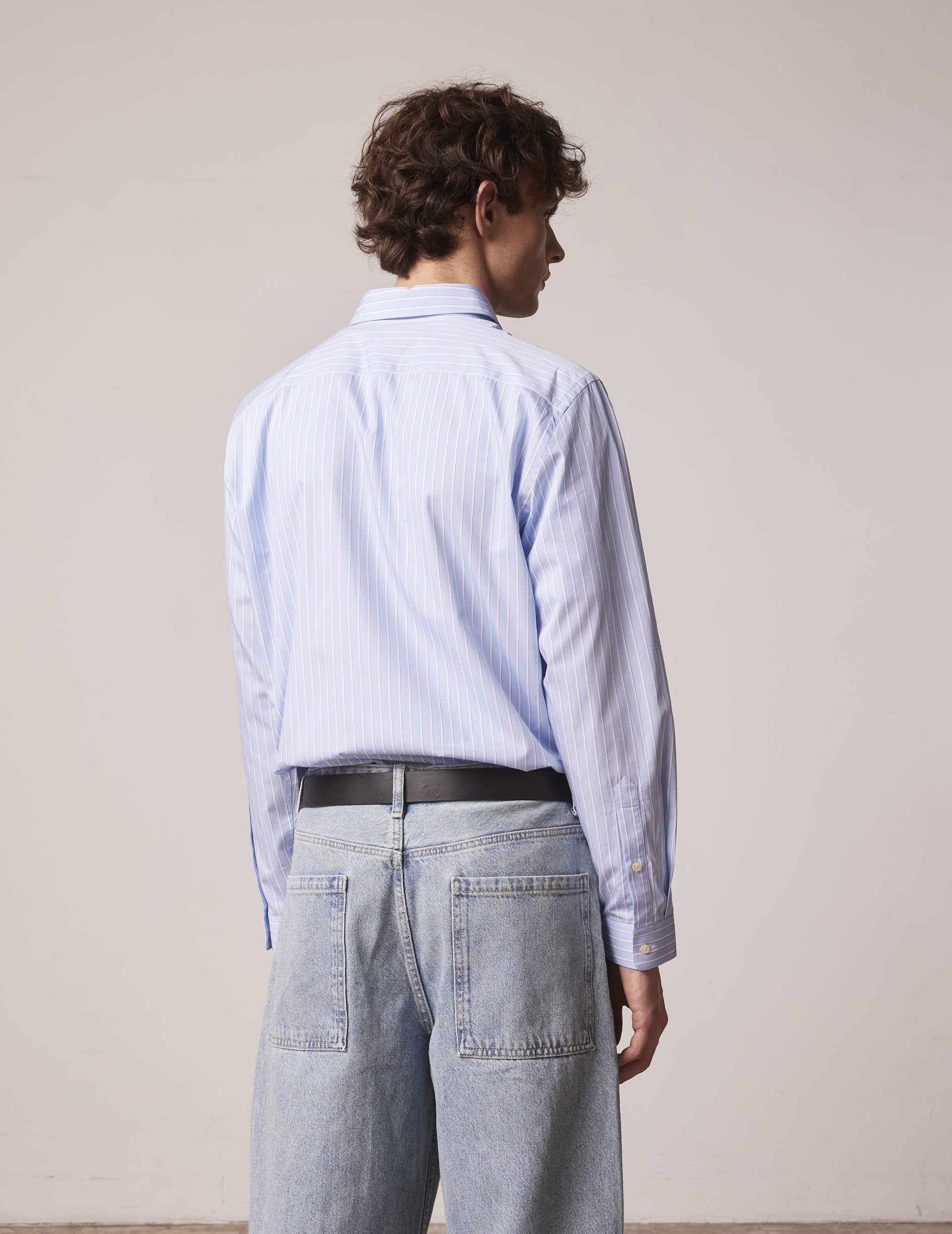 Blue striped Auguste shirt - Twill - French Collar