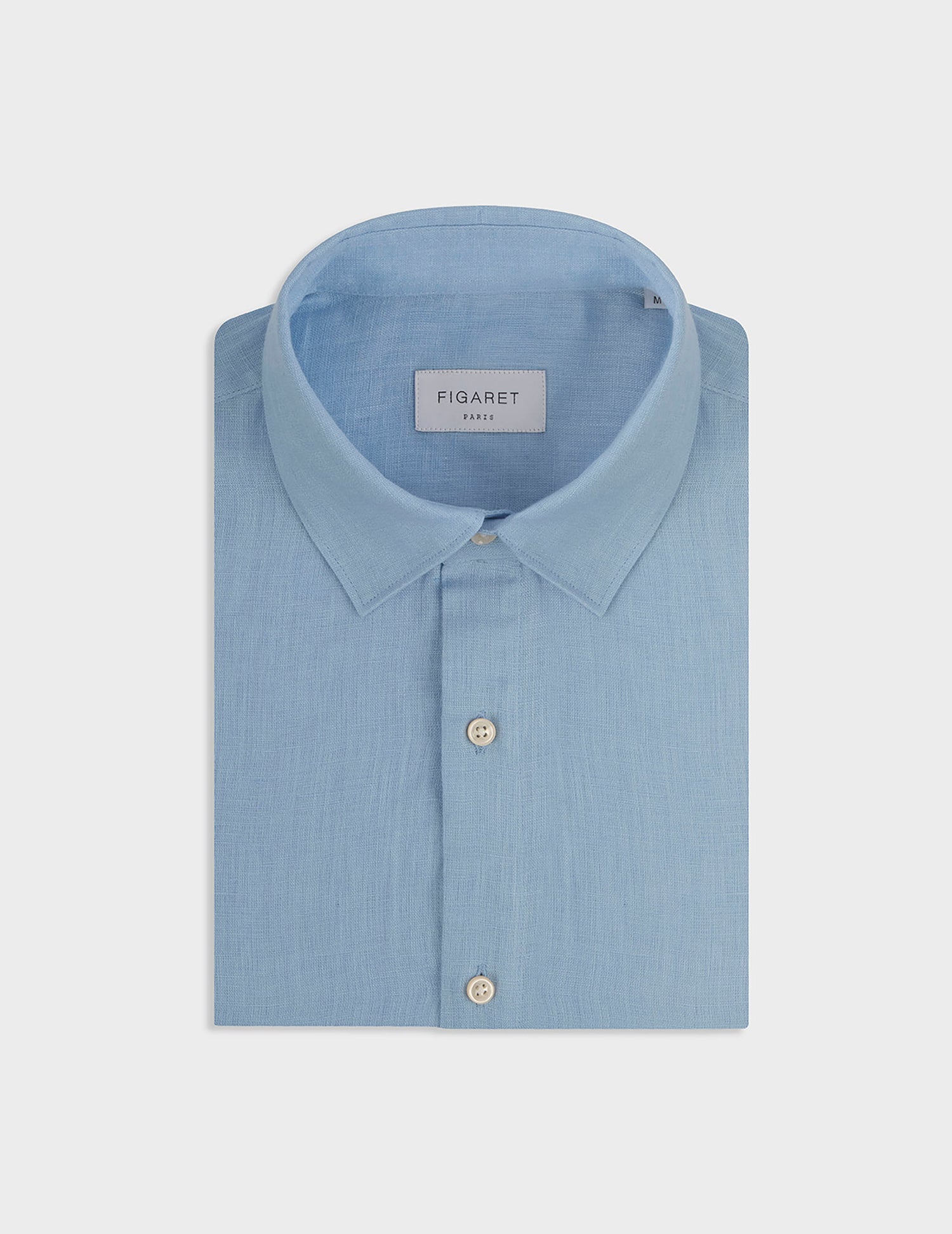 Blue linen Auguste shirt - Linen - French Collar#3