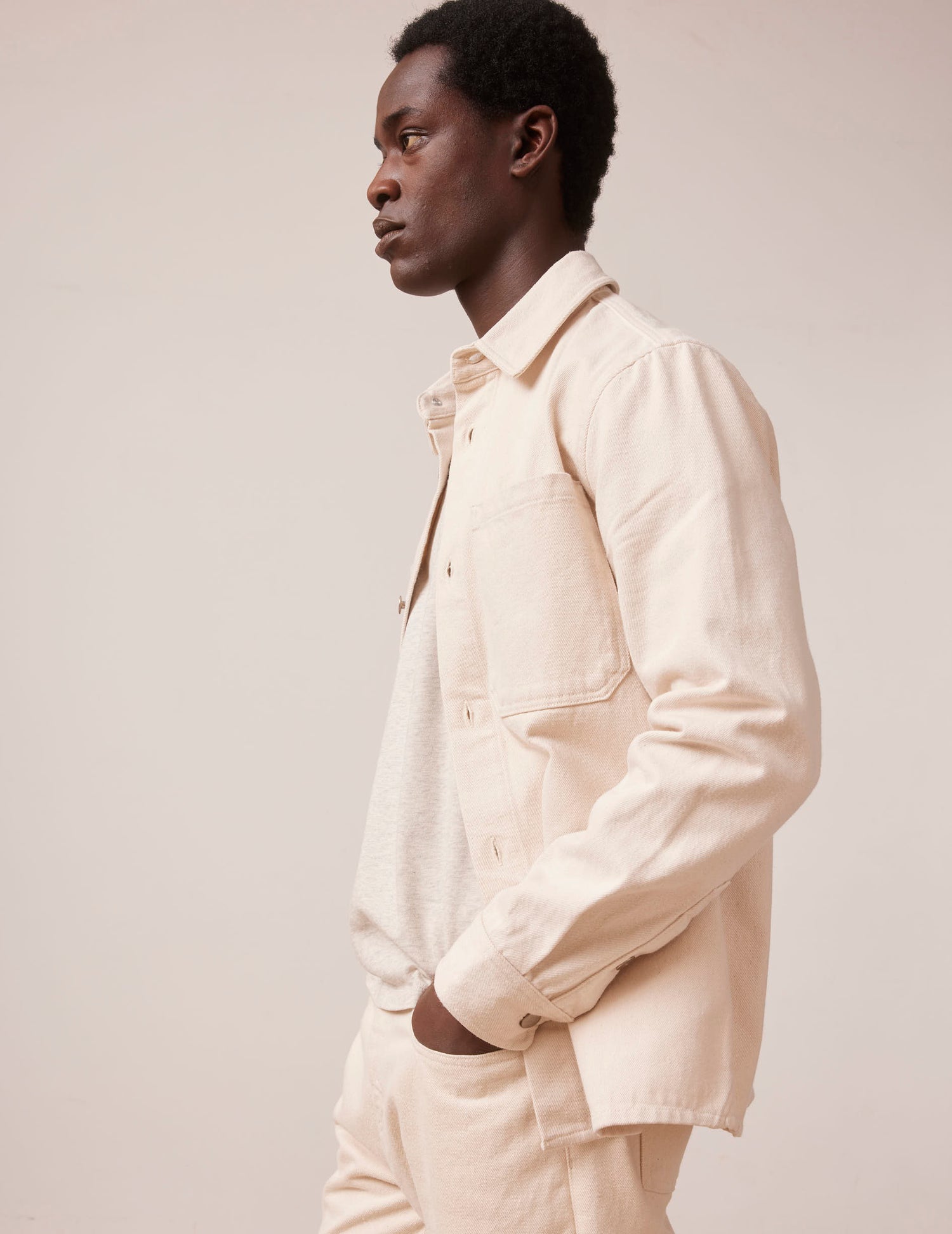 Ecru denim Cameron overshirt