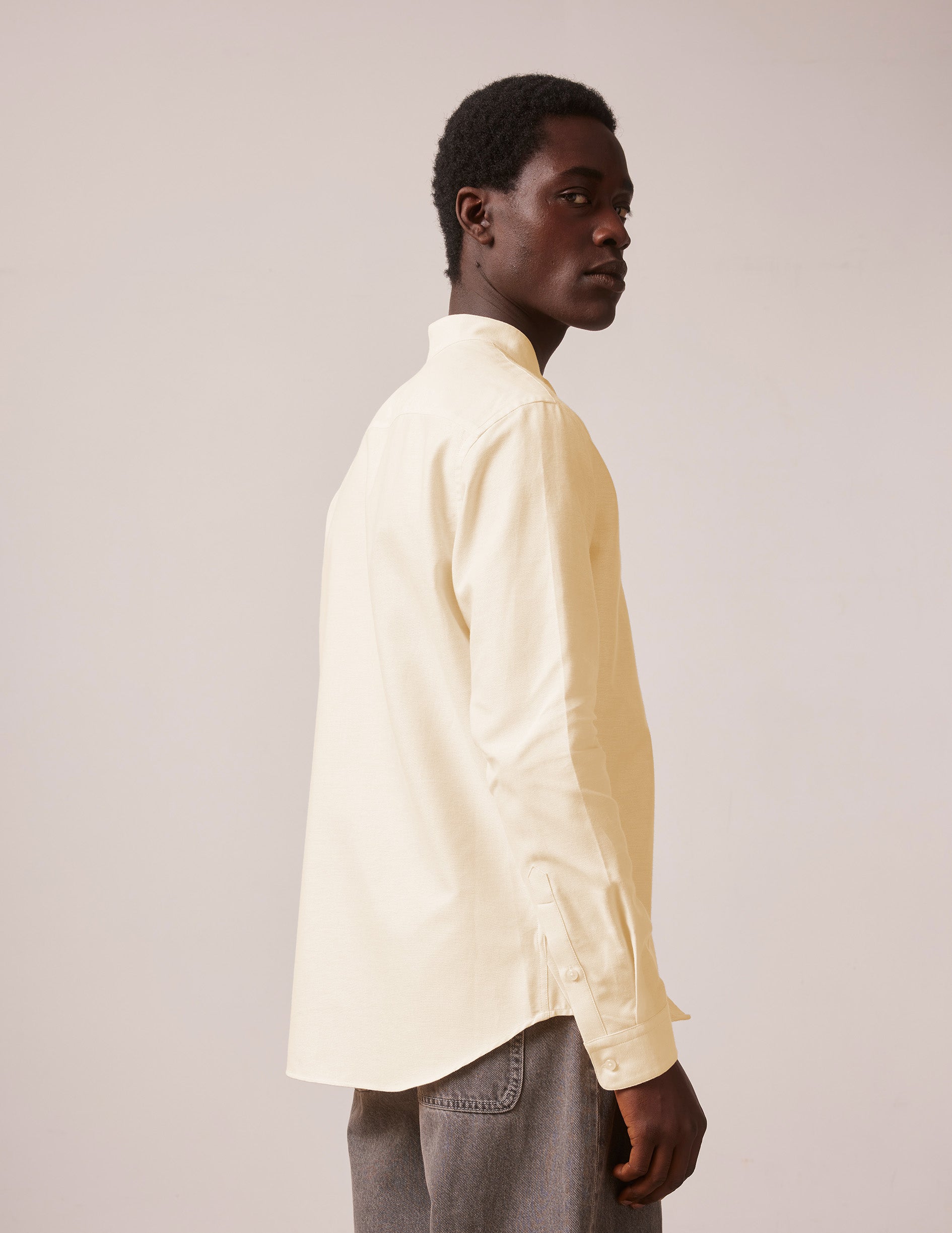 Yellow Carl shirt - Oxford - Open straight Collar