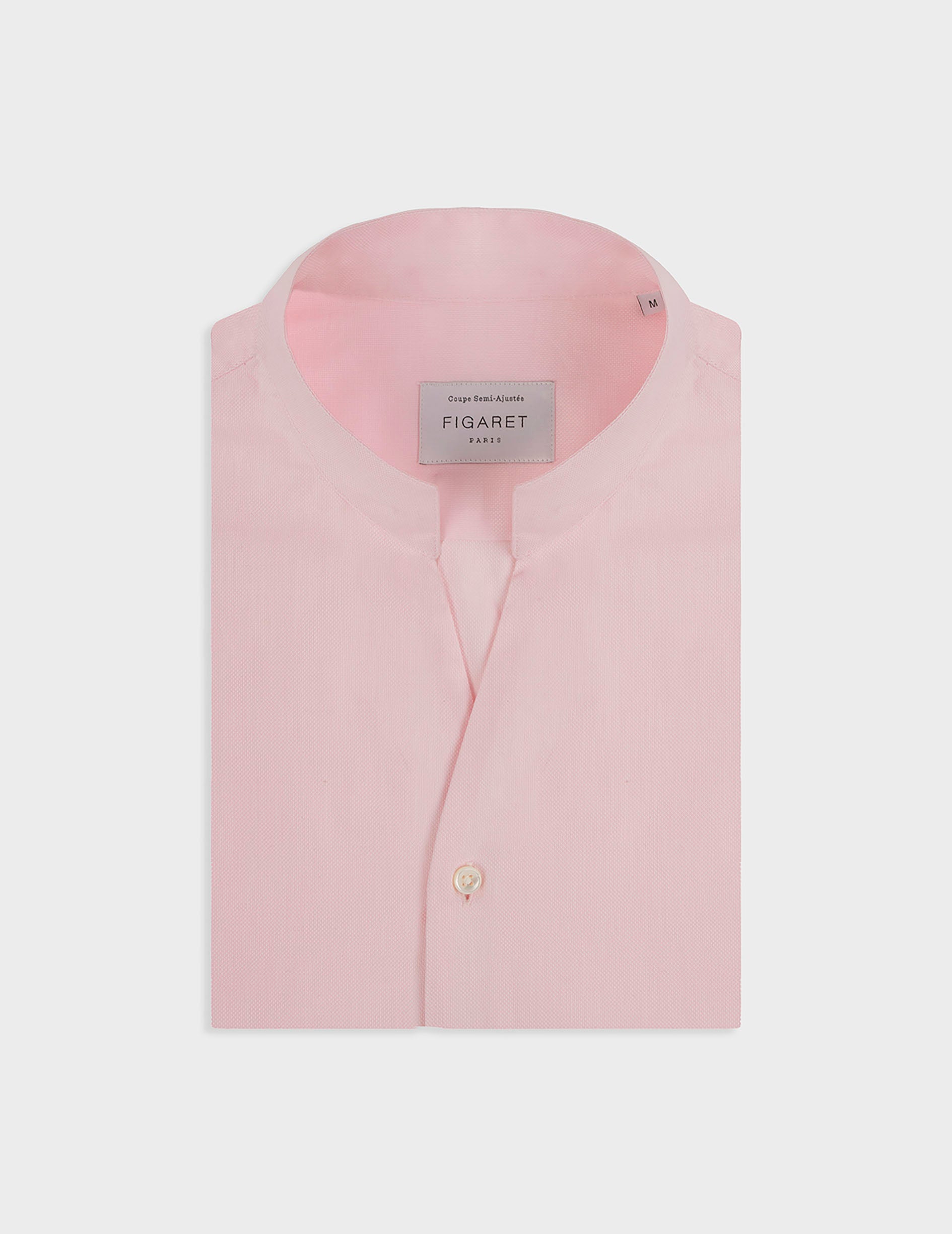 Pink Carl shirt - fashioned - Open straight Collar