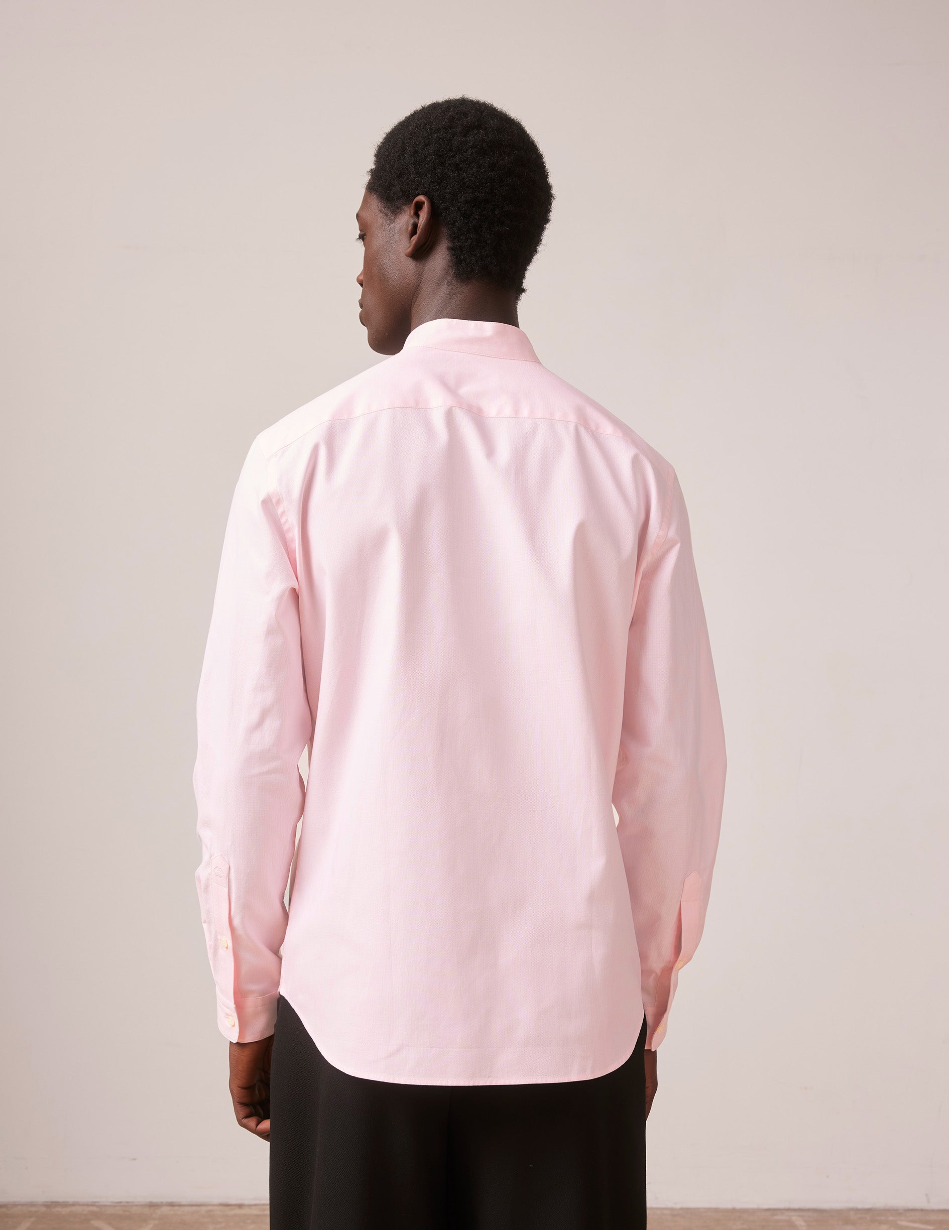 Pink Carl shirt - fashioned - Open straight Collar
