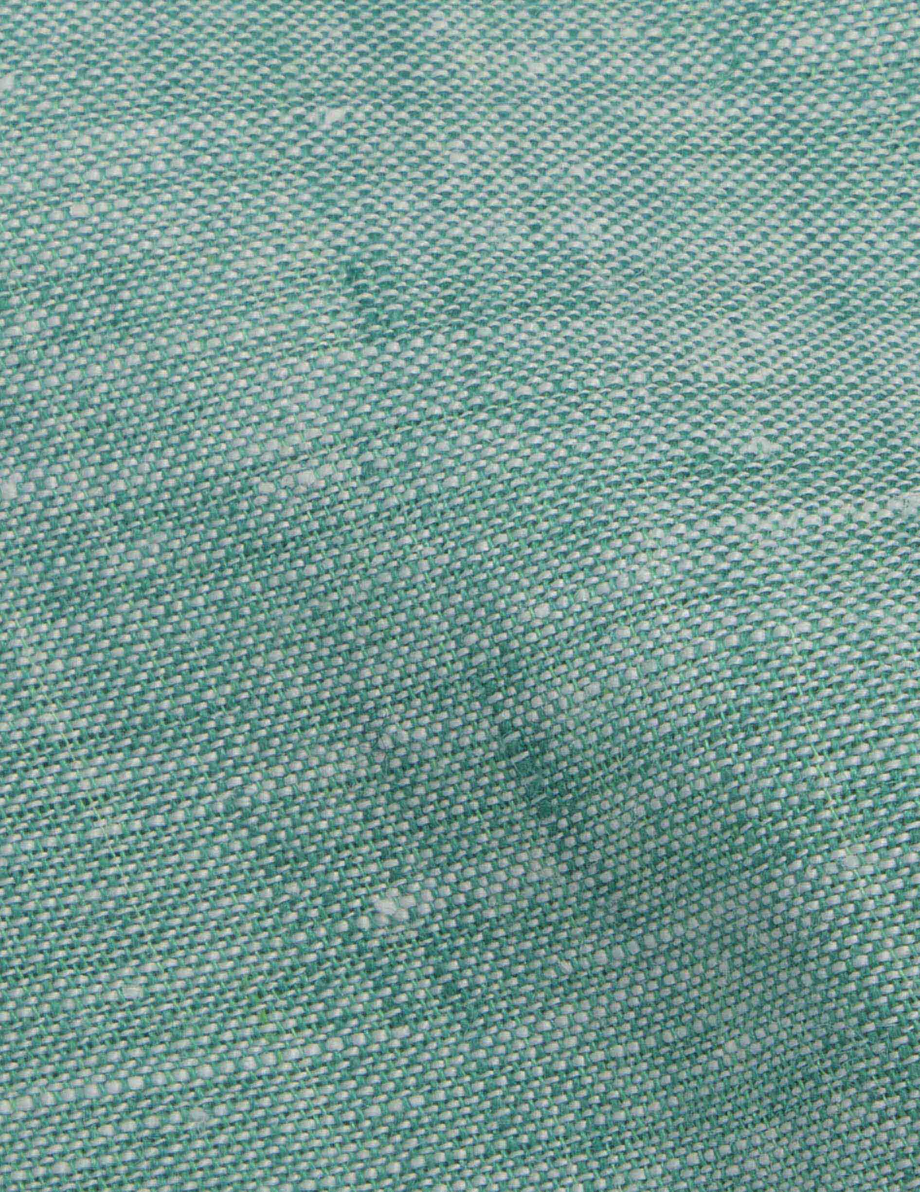 Green linen Carl shirt - Linen - Open straight Collar